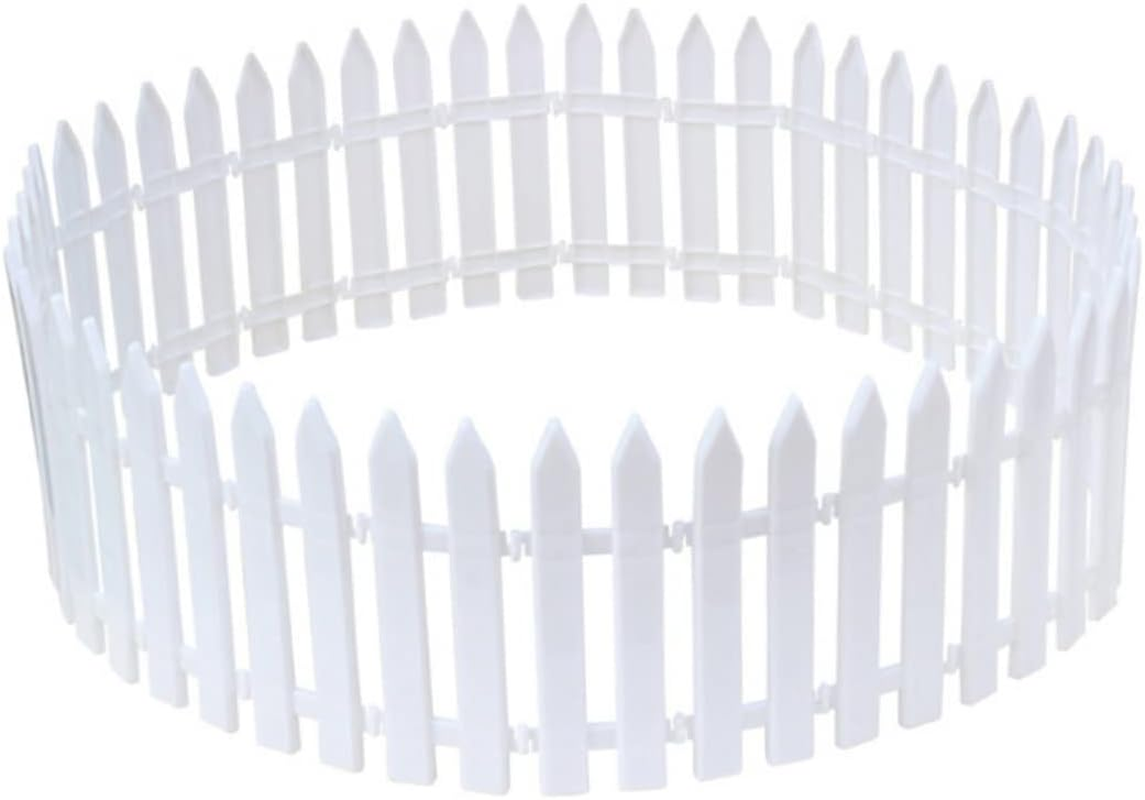 Elegant White Plastic Picket Fence Christmas Tree 25 Pieces Set Miniature Decor for Home Wedding Party Fairy Garden image number 5