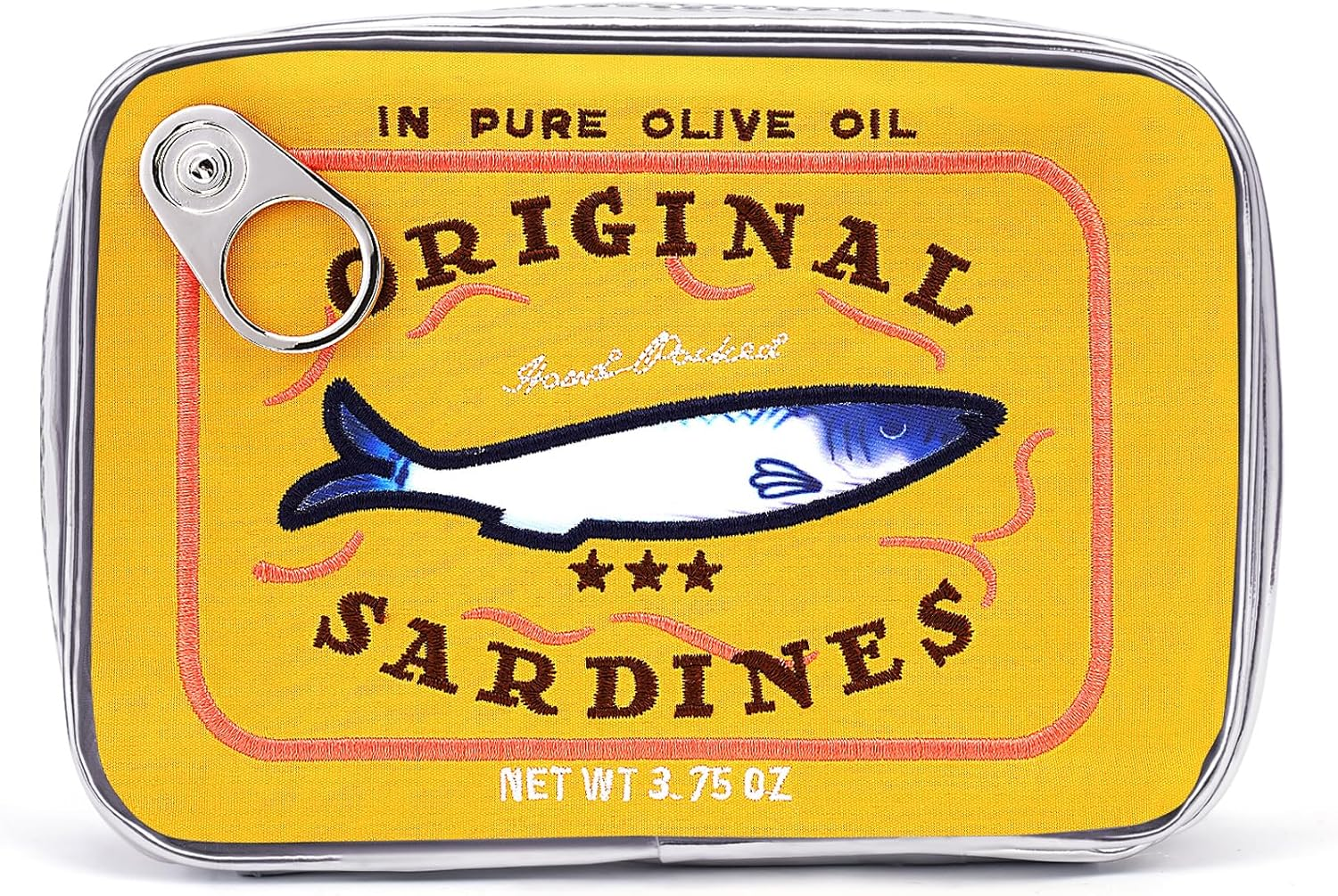 Cessfle Canned Sardines Makeup Bag, Creative Cute Makeup Bag Canned Fish Cosmetic Bag Coquette Cosmetic Pouch Aesthetic Toiletry Bag for Women Girls, Yellow image number 5