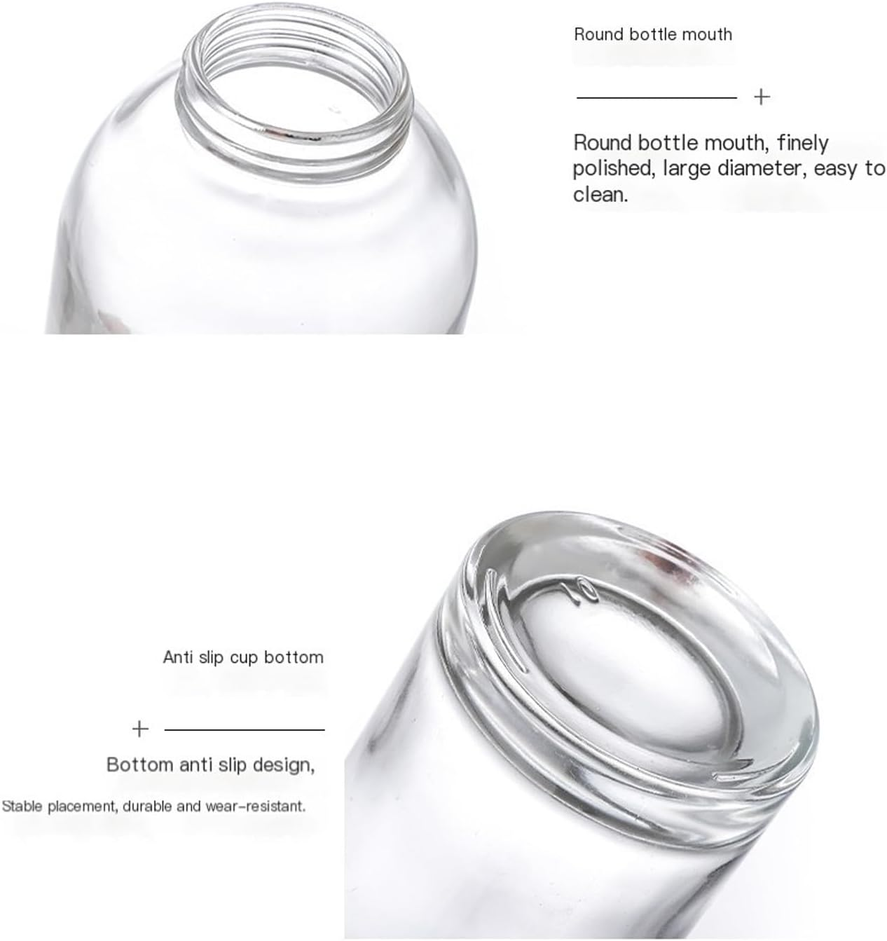 2 PCS Foam Dispenser Glass Soap Dispenser,Foaming Soap Dispenser 8.5 Oz Transparent Foam Pump Bottle for Bathroom and Kitchen, Refillable with Foam Soap Dispenser（250Ml） image number 4