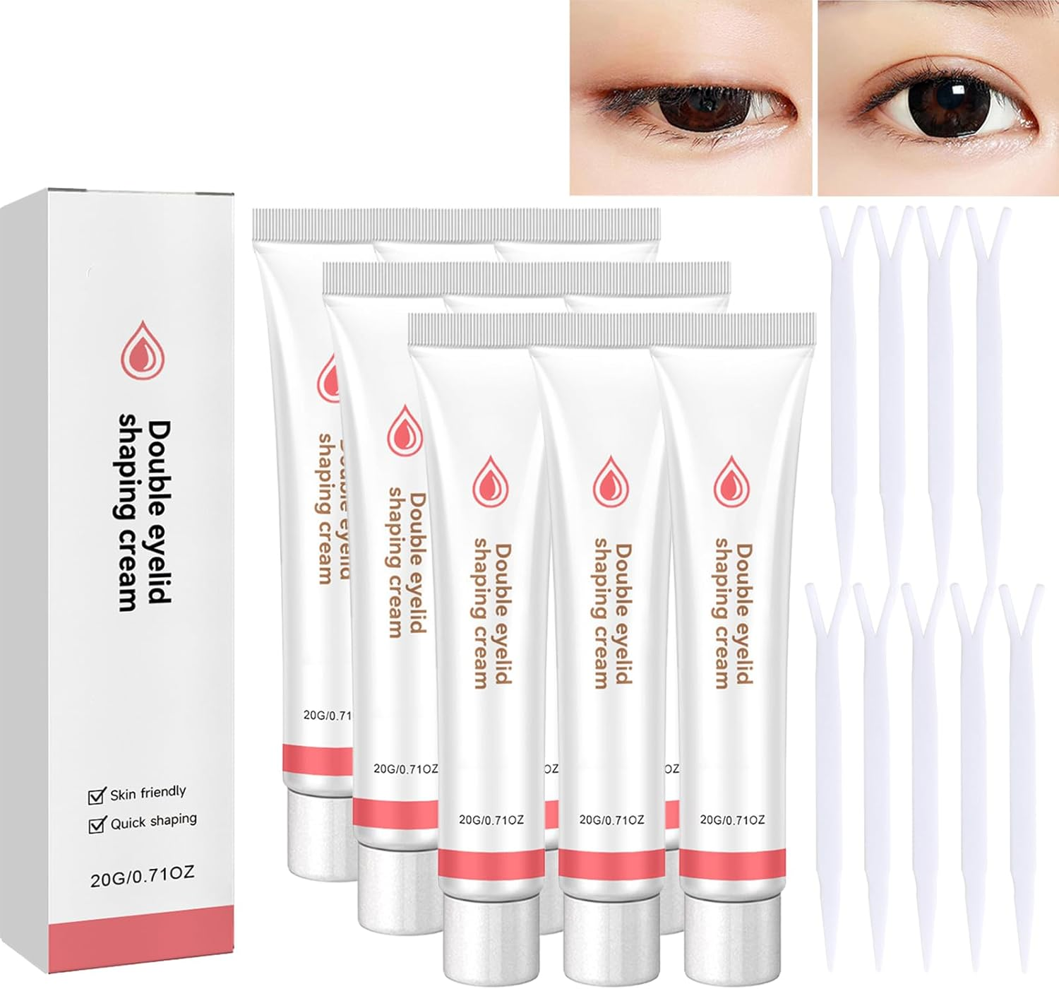 Eyelid Lifting Cream, Double Eyelid Shaping Cream, Instant Eye Lift for Hooded Eyes, Long-Lasting Waterproof Invisible Finish, Quick-Drying Natural Look, Tightening & Hydrating Eye Care (3Pcs)