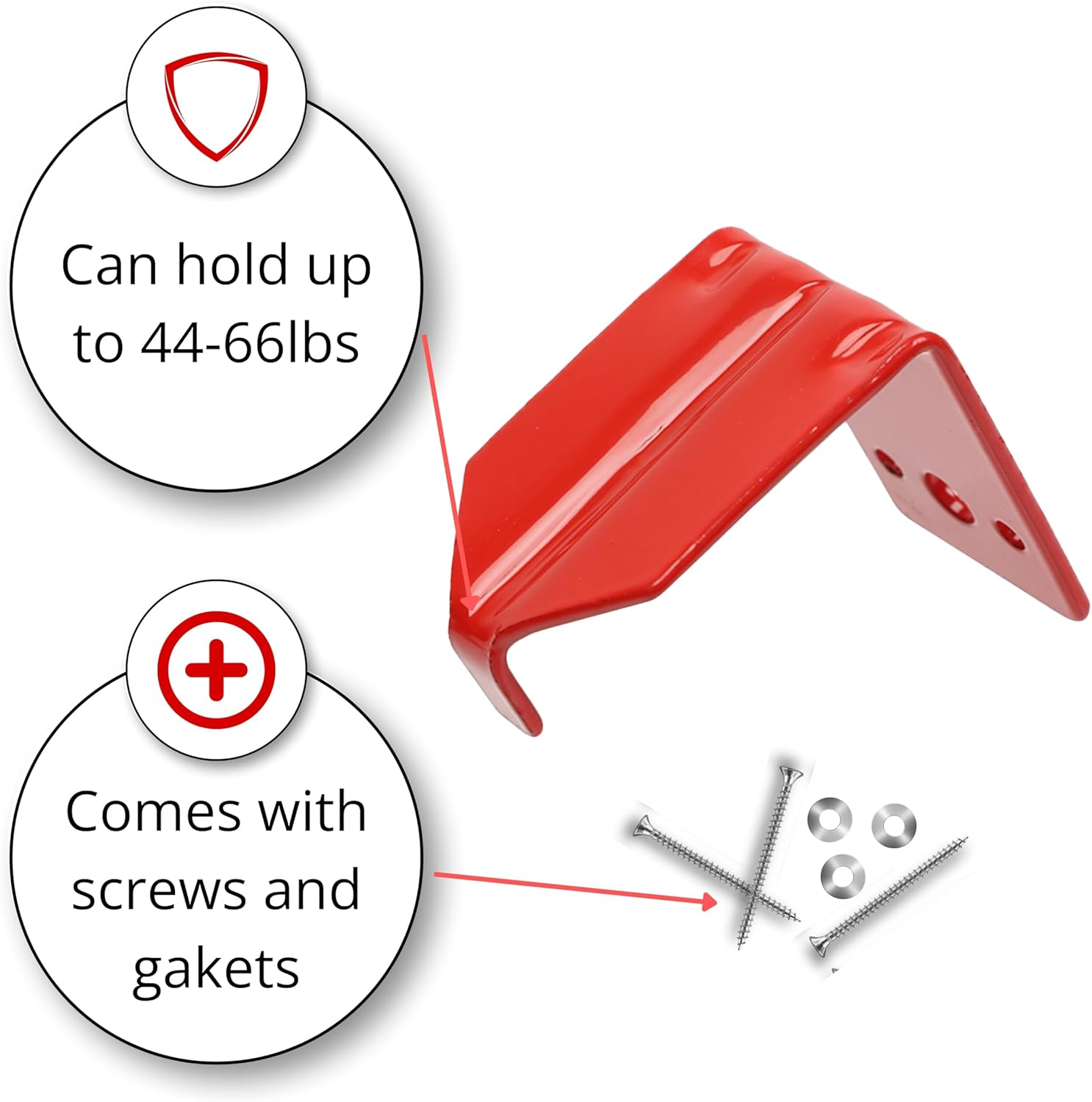 4 Pack of Fire Extinguisher Mount, Wall Hook, Fire Extinguisher Bracket up to 40 Lbs Extinguishers, Suitable for Big and Small Fire Extinguishers, Holder for Dry Chemical and Water Extinguishers image number 3