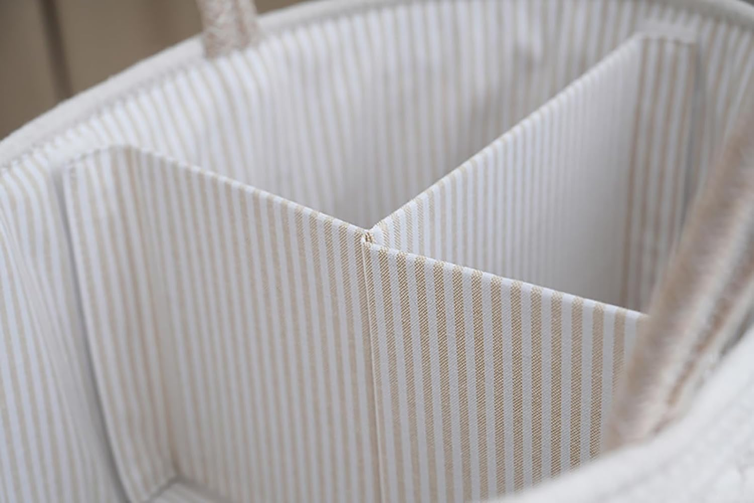 LISNSMY Baby Nappy Caddy Diaper Caddy Organizer, Baby Storage Basket for Diapers and Wipes, with Removable Inserts, Bohemian Portable Nursery Diaper Organize, 38 &times; 25 &times; 17 CM (Khaki) image number 1