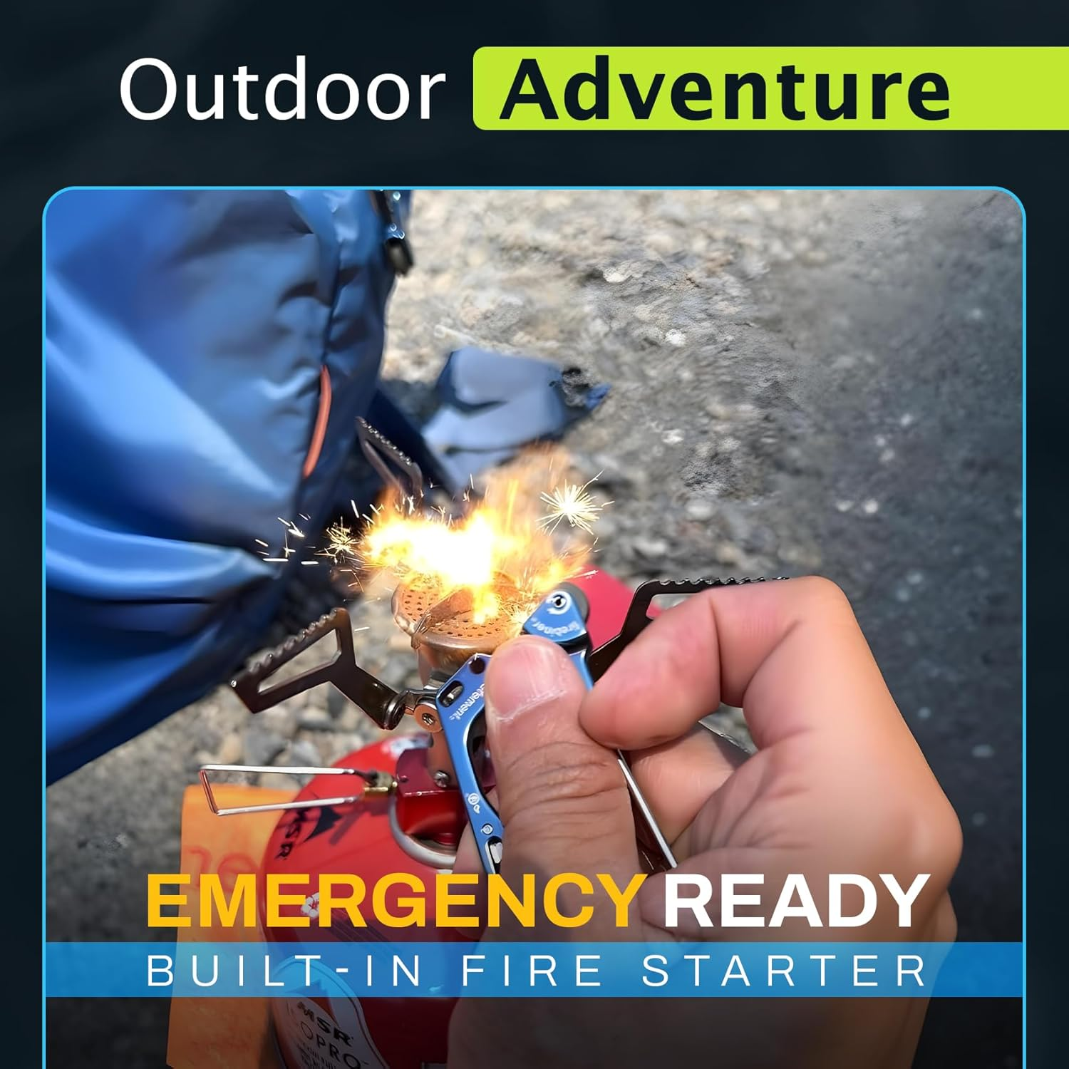 Firebiner - Fire Starter, Multi-Tool, Carabiner - Aurora (Multicolor) image number 2