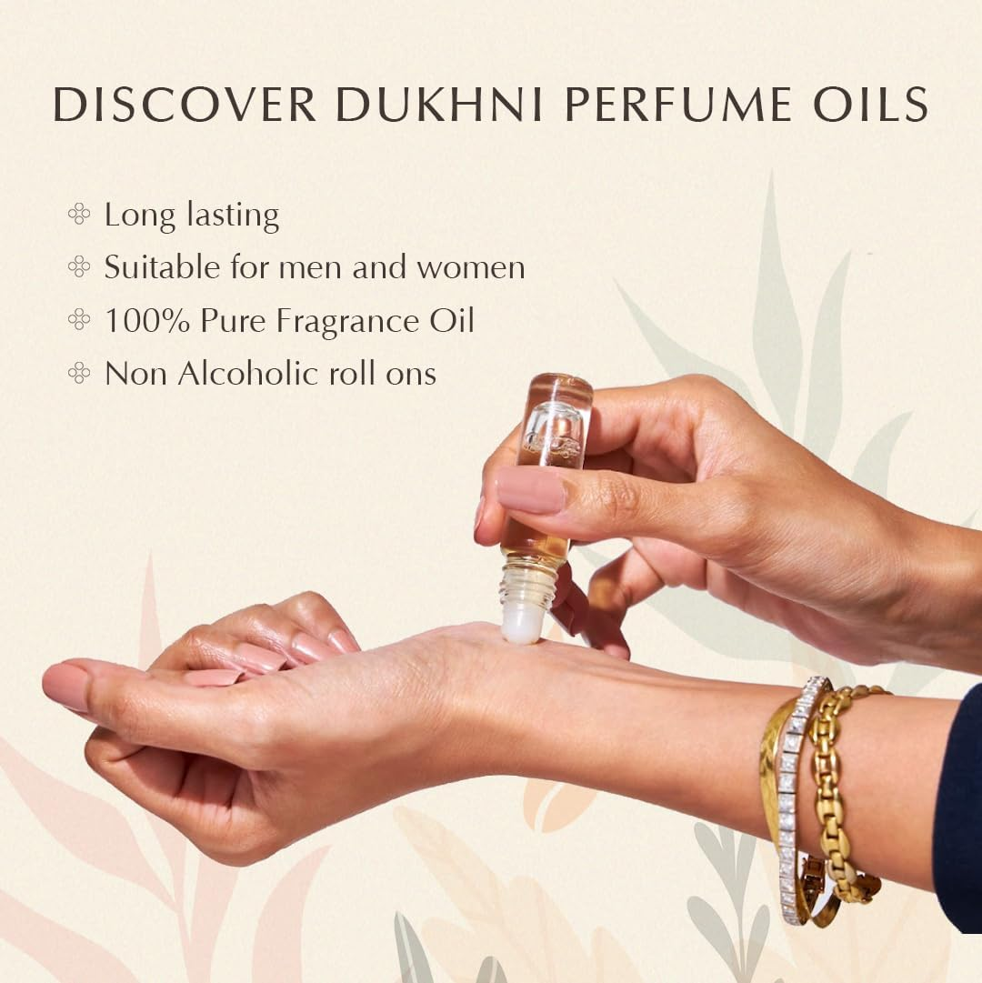 Dukhni Premiere Attar Oil Set | العطار العربي | Authentic Arabic Fragrance Oils | 100% Halal Blends, Ramadan Eid Gifting | Oud Ibtisam, Oud Khaleeji, Oud Habayeb, Kasturi XX, Ambar, Blue Girl -6Ml Each image number 3