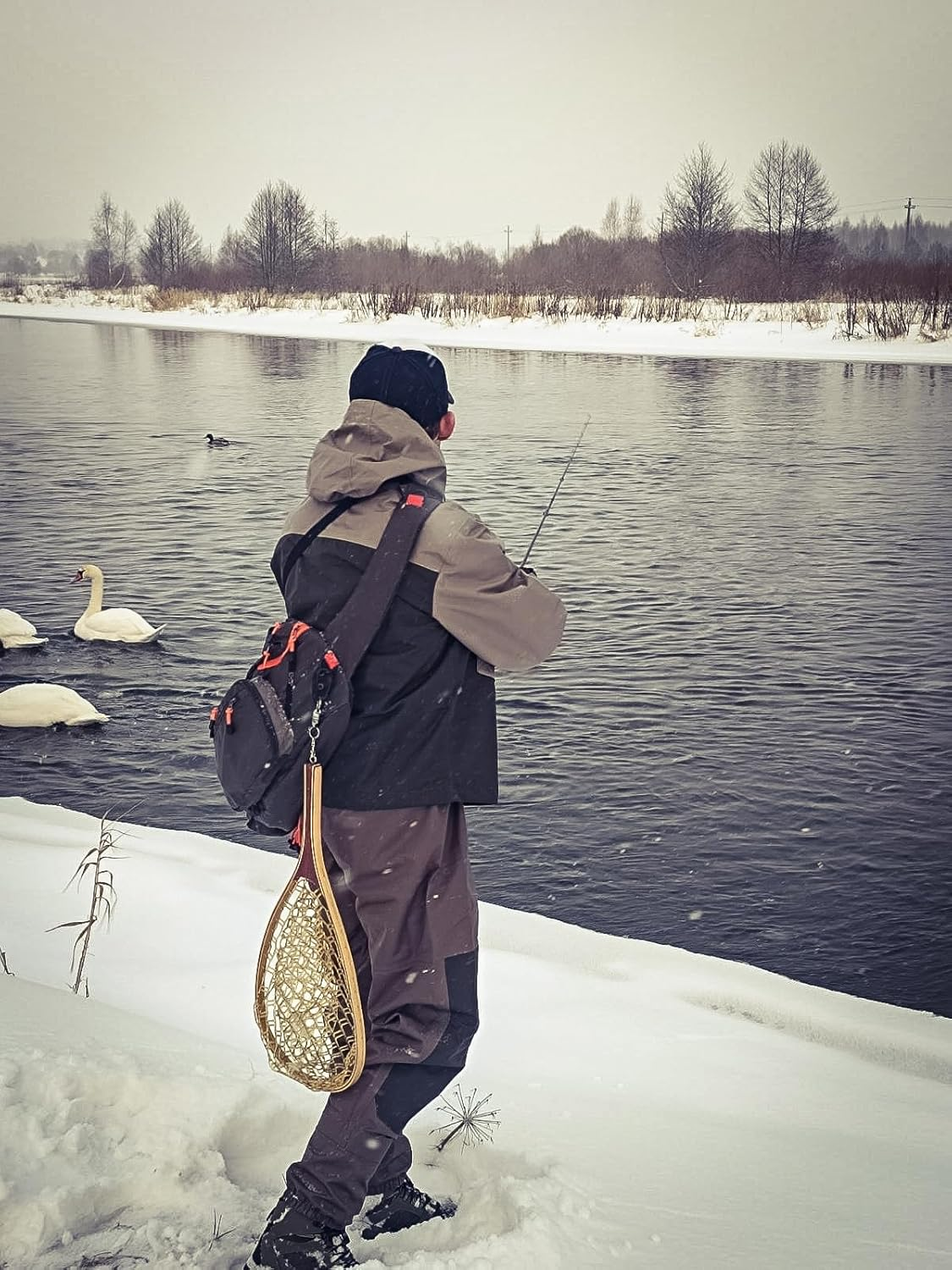 Raprance Fly Fishing Sling Bag Shoulder Bag Waist Packs Fishing Tackle Storage