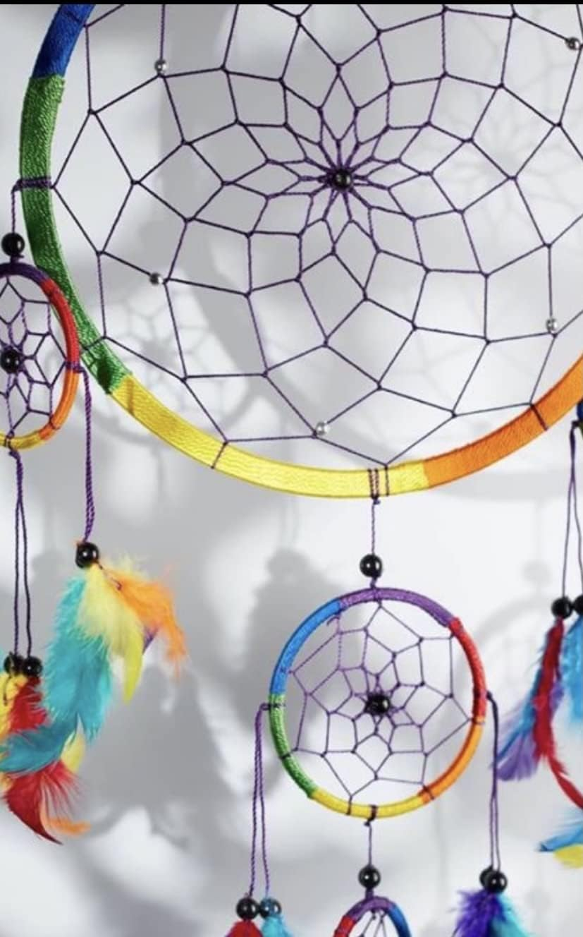 Dream Catcher for Kids Rainbow Chakra Traditional Style Dream Catcher Decoration Hand Made 22Cm X 54Cm image number 1