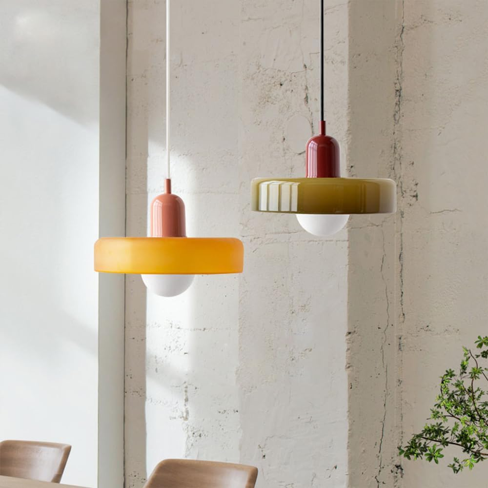 Nordic Hanging Light Glass Pendant Lighting Ceiling Fixture round Small Chandelier Ceiling Lamp Modern Single Suspended Lights for Dining Room Kitchen Island Cafe Bar Star of Light image number 2