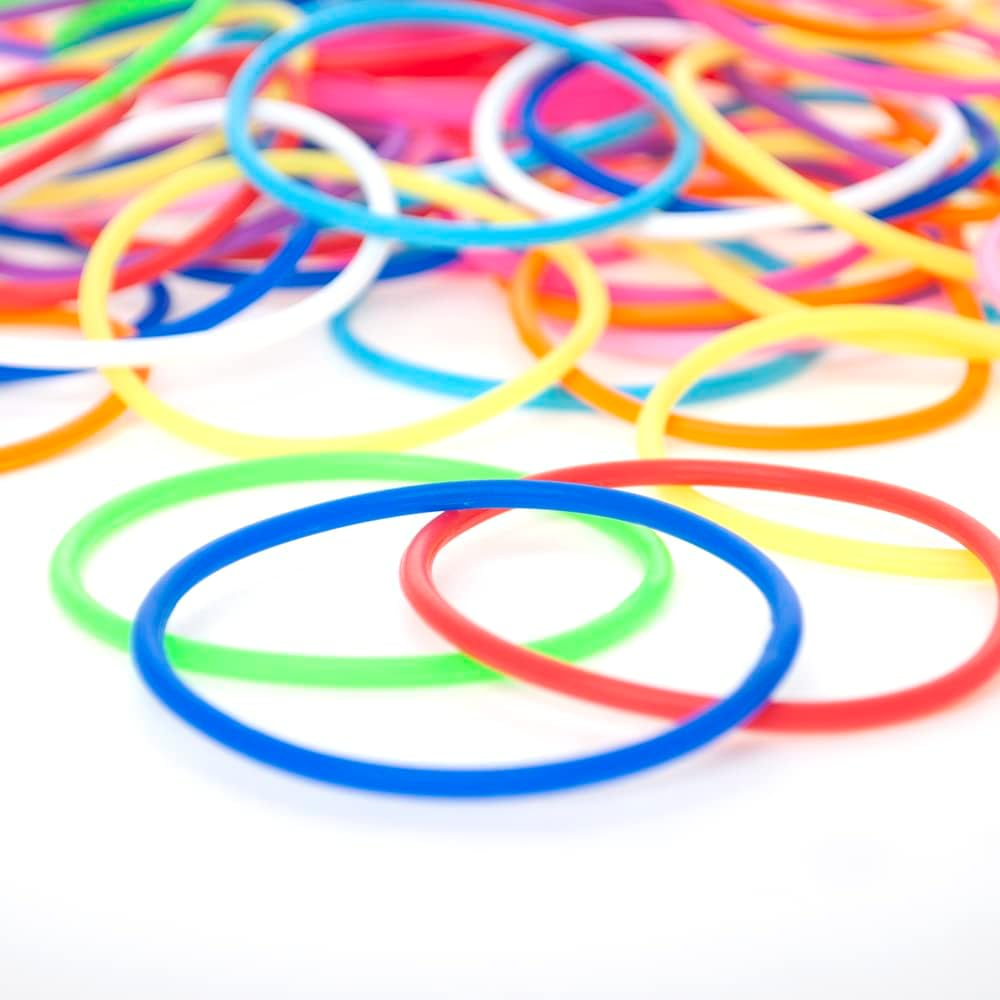 100 Pcs Jelly Bracelets for Youth, 80S Rubber Wristbands, Thin Silicone Bangles - Assorted image number 6