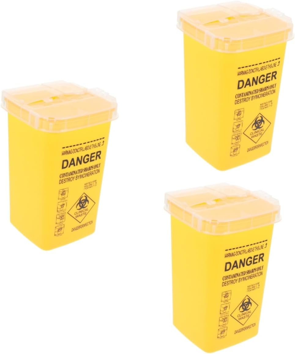 Baluue 2Pcs Waste Sharps Container Tattooing Needle Disposal Containers Sharps Bucket Travel Sharps Container Small Sharps Container Needle Sharps Container Sharps Waste Bucket Pp