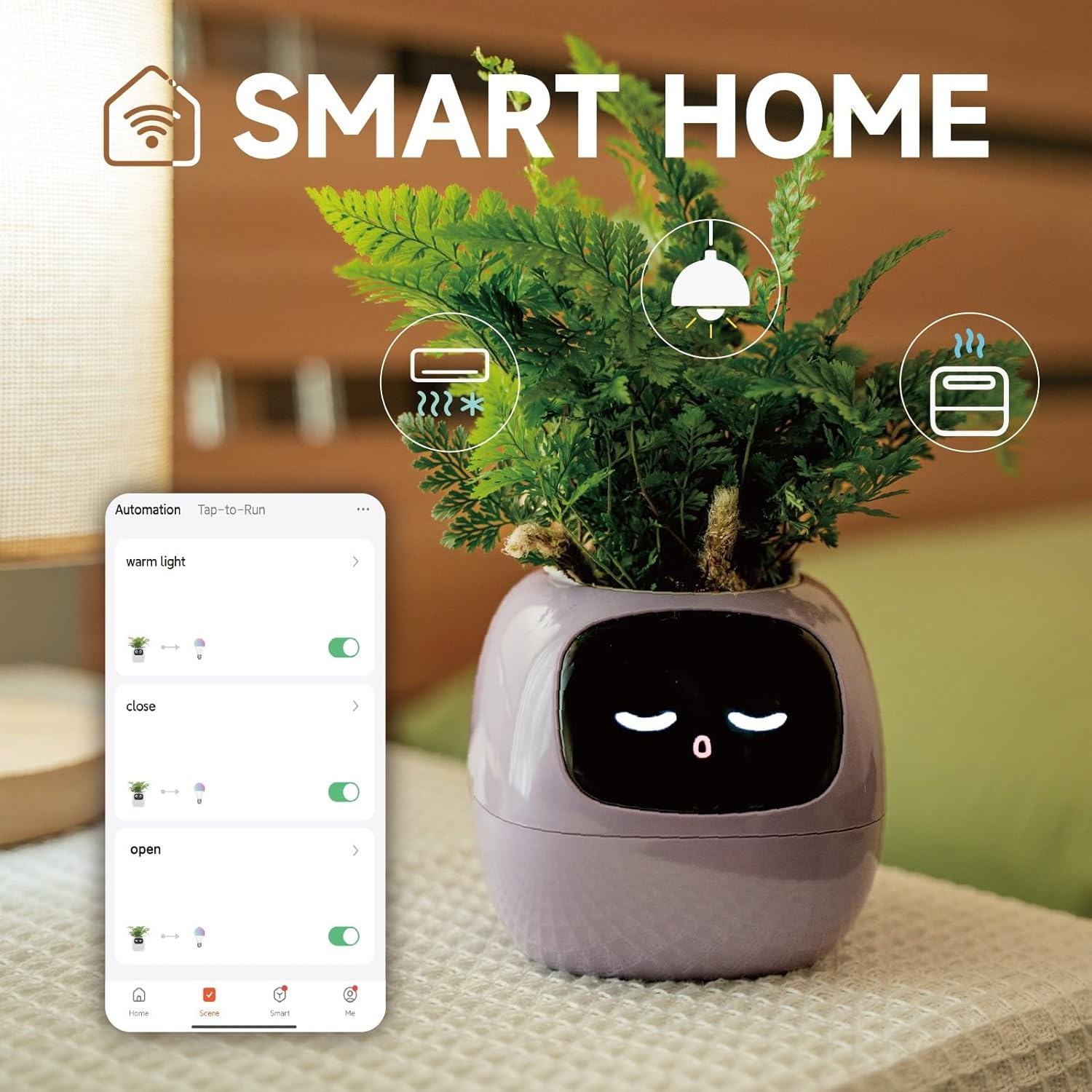 Smart Pet Planter Robot Guidance on Plant Care with Emojis, Adorable Plant Companion with Rich Gesture Interaction, Neat Desk Setup Gift(Green) - Nemo image number 5