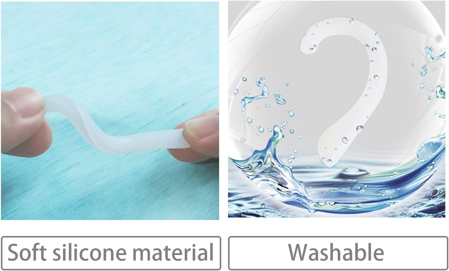 Ear Protectors for Mask, OKAICEN Mask Ear Protectors Anti-Slip Silicone Soft Earloop Relieve Ear Discomfort Silicone Earmuffs (Transparent,6 Pairs) - Blue image number 4