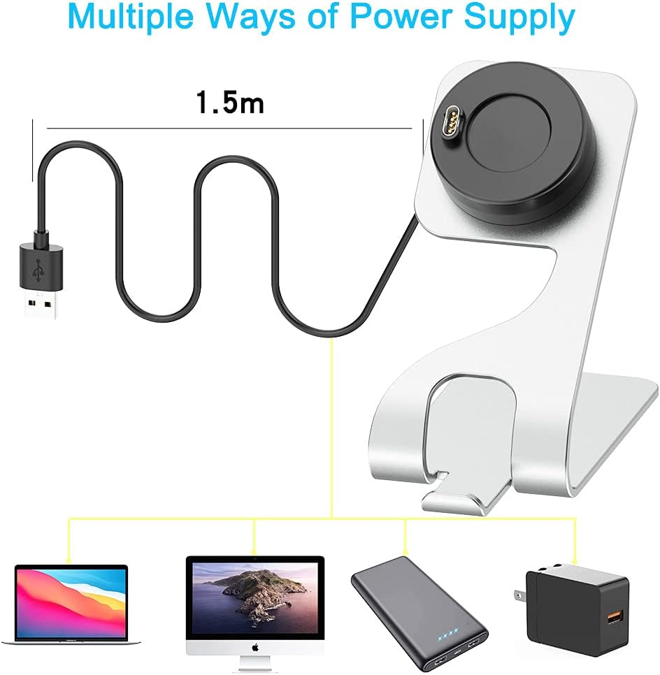 Charger for Garmin Watch Fenix 8 7 7S 7X 6 6S 6X 5 5S 5X Plus, Forerunner 965 955 945 745 255 245 165 55 45, Approach S10 S12 S40 S42 S60 S62 S70, Vivoactive 3/4/4S 5, Instinct 2 2S 2X, Venu 2 2S 3 image number 2