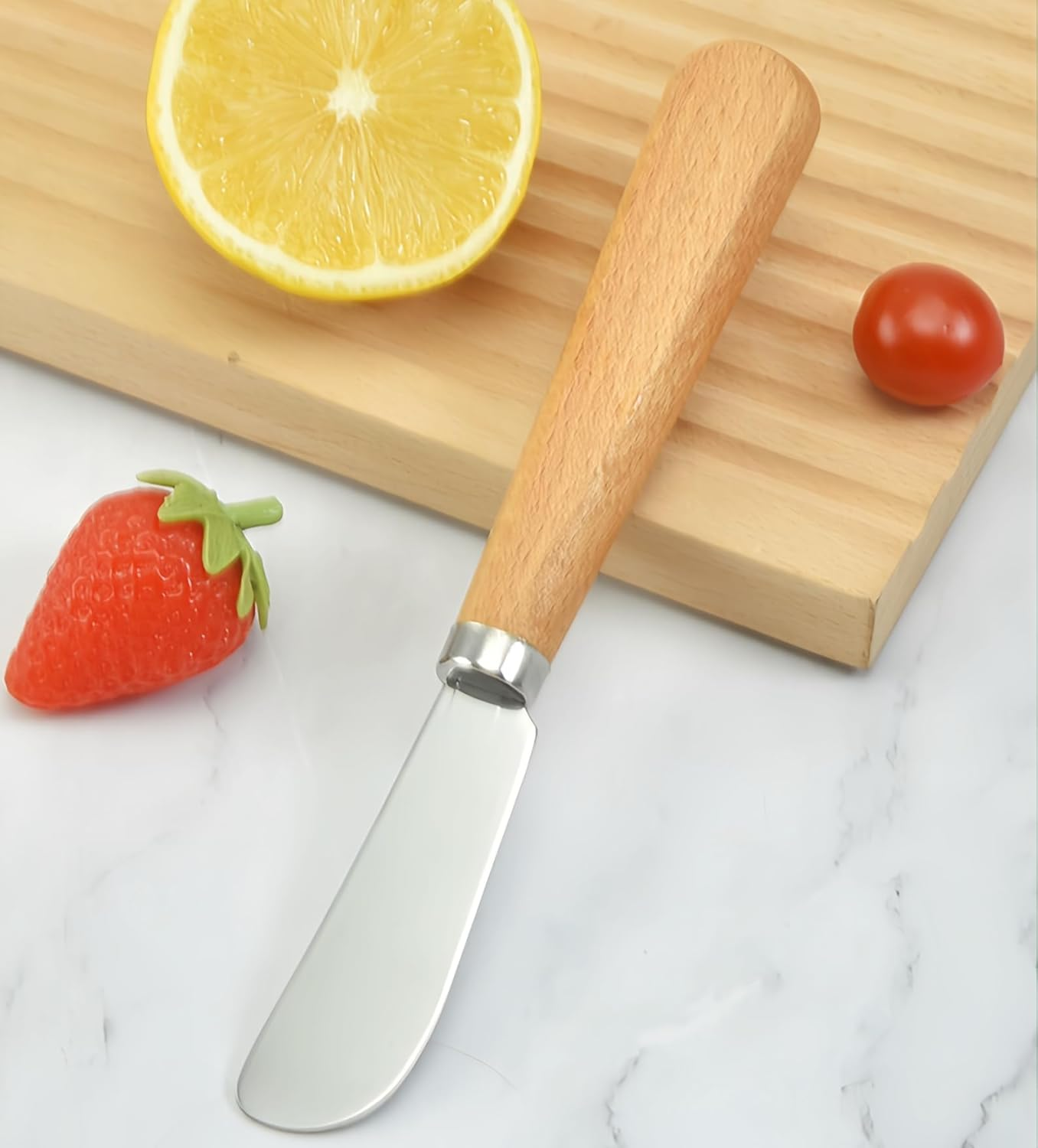 Lacusmare Butter Knives Set of 2, Wood Handle, Durable Stainless Steel Blade, Butter Knife for Smooth Spreading Butter Cream Cheese Jam, Ideal for Bagels, Sandwiches, Butter Knife Spreader 7 Inches image number 5