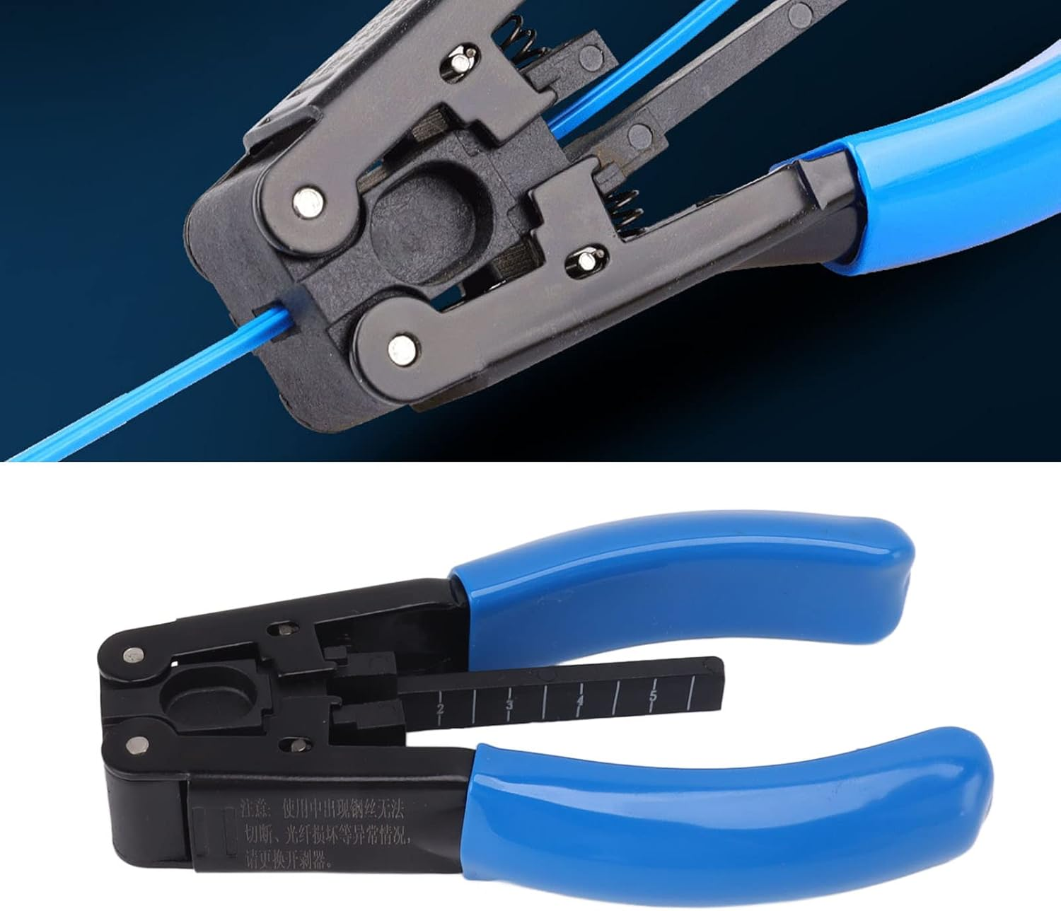 Fiber Optic Stripper 2.1X1.6Mm Portable Fiber Optic Cutter Tool Optical Cable Stripper Pliers Wire Stripping Tool image number 4