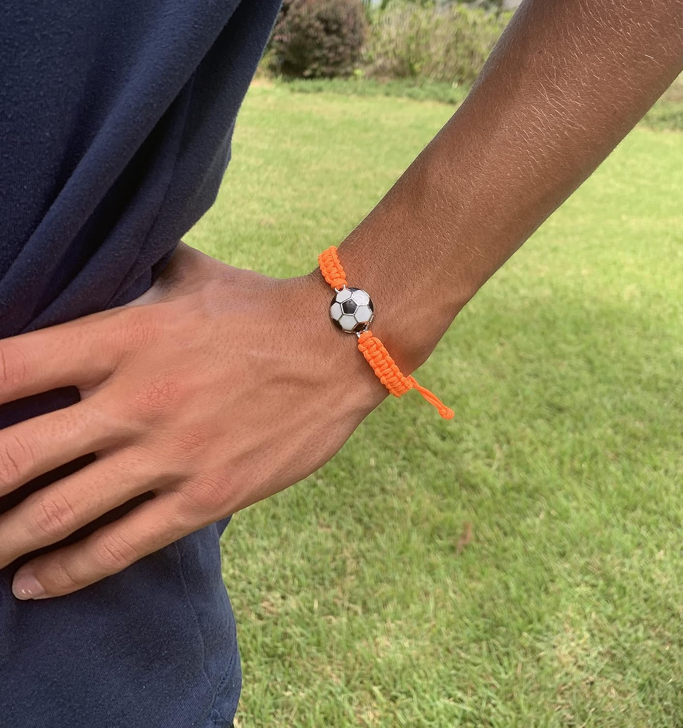 Soccer Bracelet, Soccer Jewelry, Adjustable Unisex Soccer Paracord Bracelets - Soccer Gift image number 6