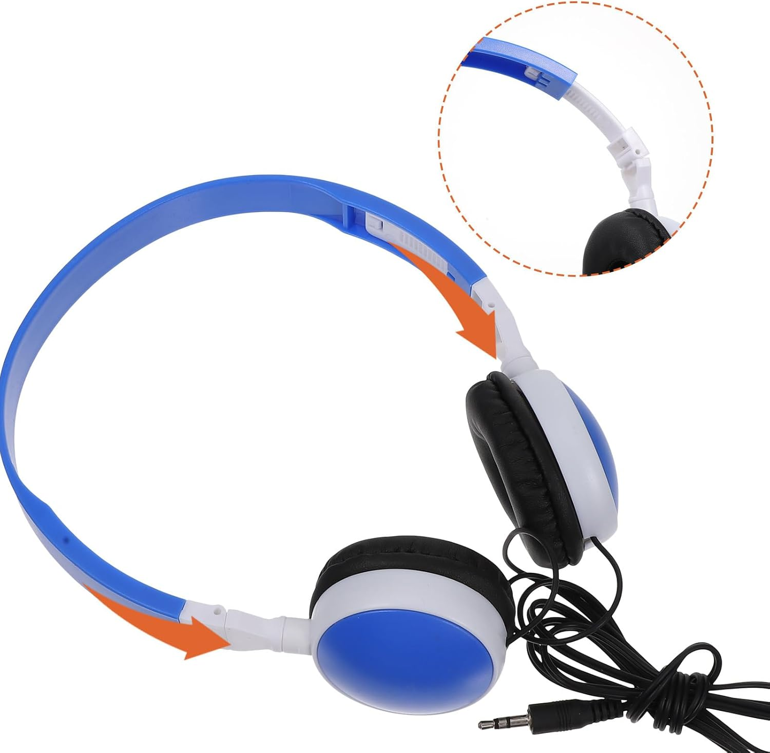 LABRIMP Foldable Stereo Headphones Lightweight over Ear Headset for Cushioned Design for School Study Music Gaming Travel Compatible with Phones and Computers image number 2