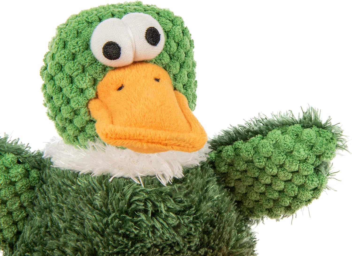 Godog Checkers Sitting Duck Squeaky Plush Dog Toy, Chew Guard Technology - Green, Small image number 3