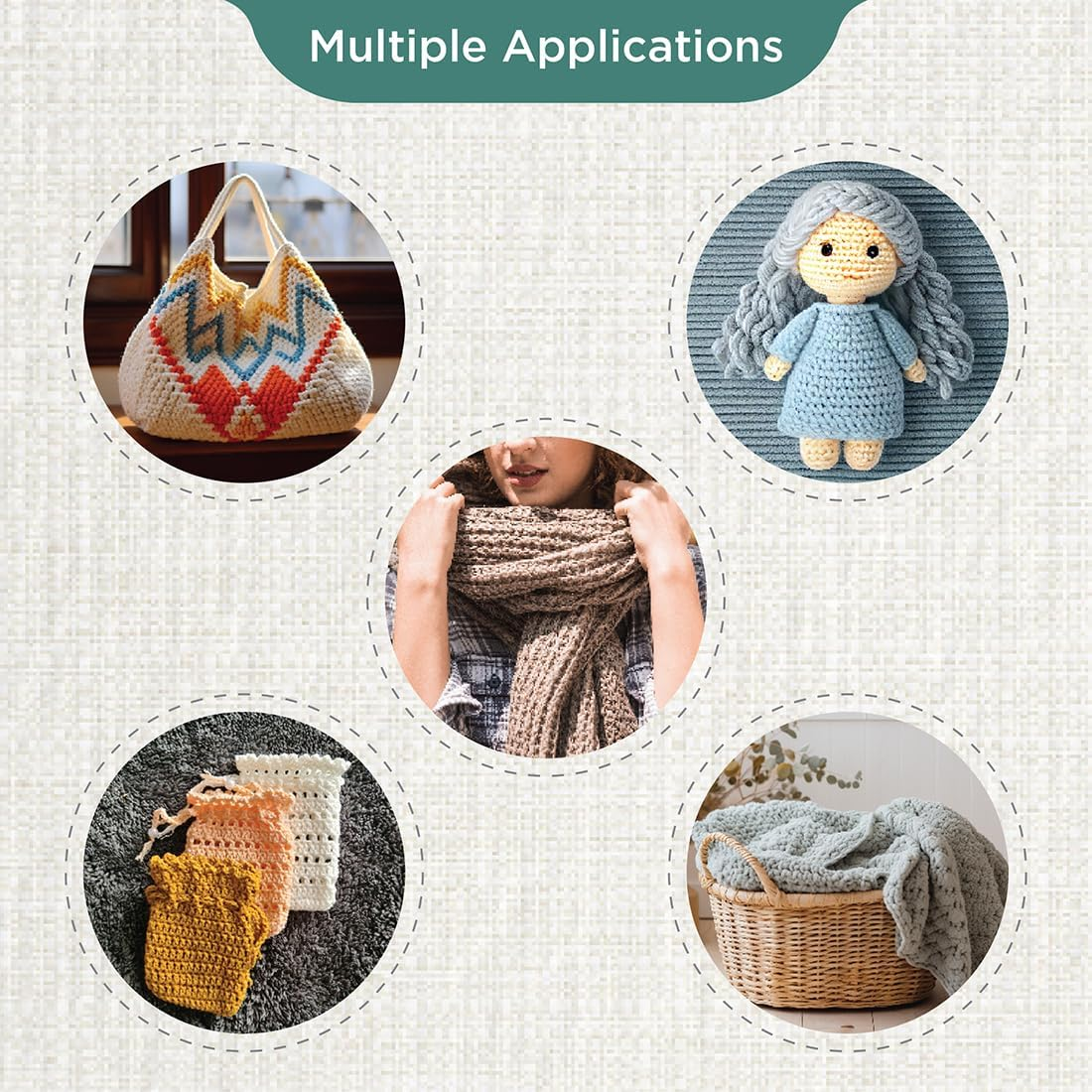 Knitpro Waves Crochet Hooks Set &ndash; 14 Hook Grande Gift Set, Sizes 2 &ndash; 12Mm, Ergonomic Soft Handles, Soft Rubber Grip for Arthritic Hands, Light & Comfortable Crochet Needles for Knitting image number 4