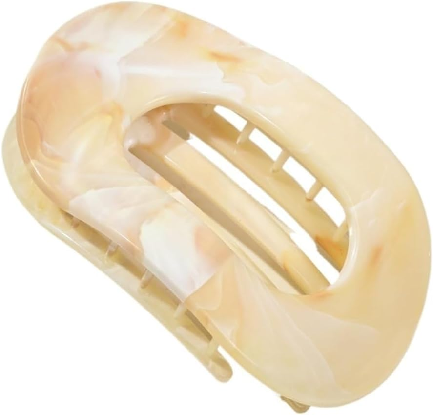 4-Piece Set - Flat Hair Clips with Large Head Plate, No Compression Sensation for All Day Wear, Advanced Sense Abalone Clip for No Hair Damage (Color2)