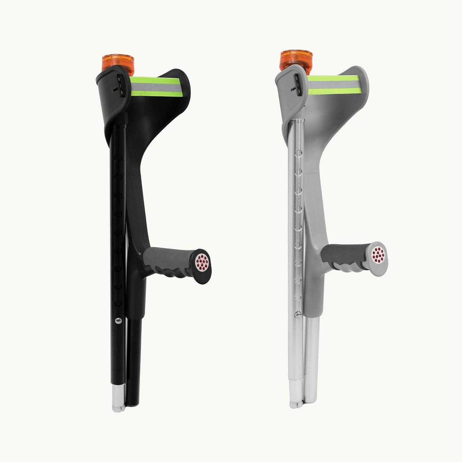 Folding Elbow Crutches for Adults Women Men,Lightweight Height Adjustable Crutches with Comfy Handle, Ergonomic Grip Forearm Crutches,With Non-Slip Base Mobility and Walking Aids (Black, 2 Unit) image number 3