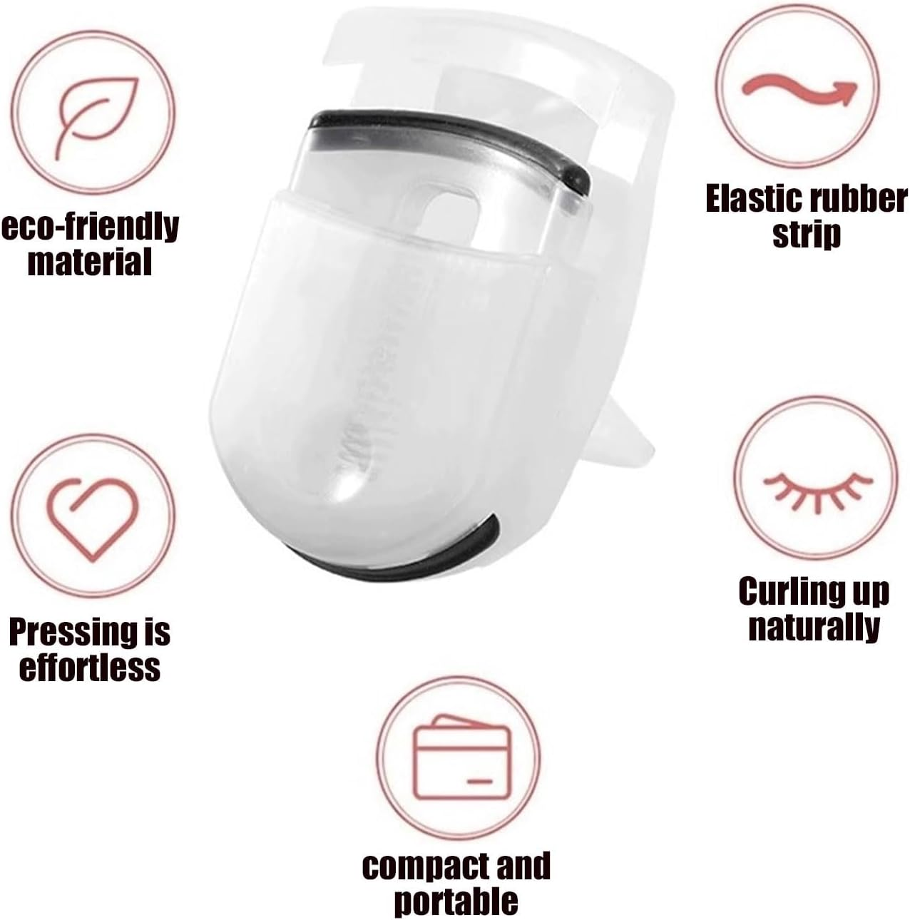 CTOUUGRS Portable Eyelash Curler with Rubber Pad Professional Eyelash Curling Tool for Women Travel Size Easy to Use Lash Curler Beauty Essential image number 4
