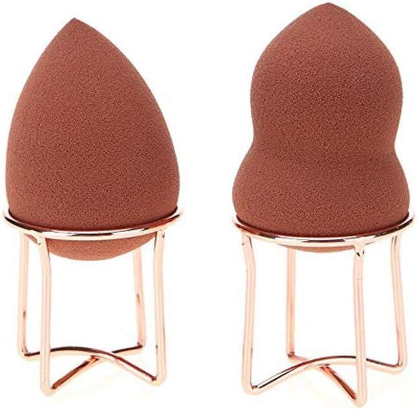 Cosmetic Egg Racks Egg Powder Puff Display Stand Drying Rack Rosy Gold Makeup Sponge Holder Cosmetic Egg Drying Holder 4.5 * 4 * 4.5CM and Creative Practical Design image number 5