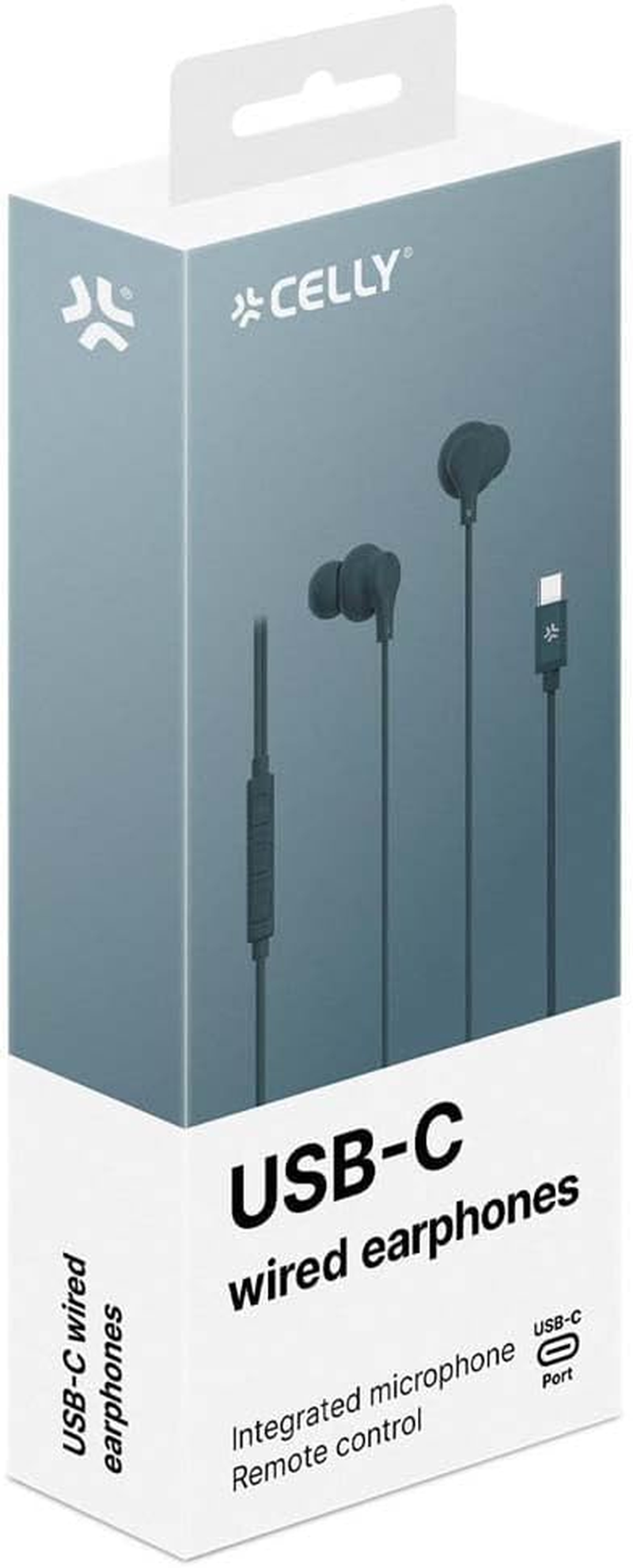 Celly, USB C Cable Earphones with Answer Button, Volume Control, Built-In Microphone - Blue - Purple image number 5