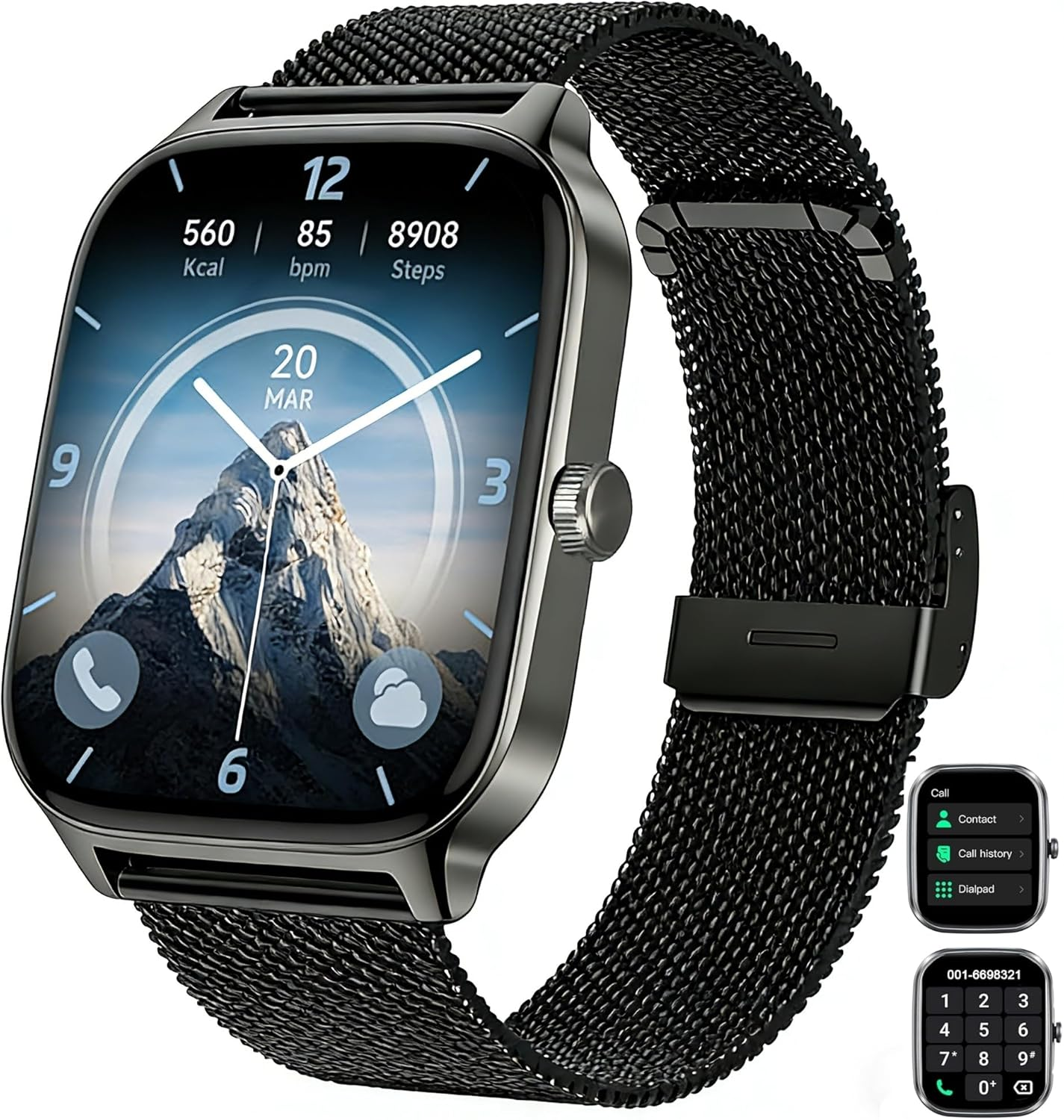 Smart Watch for Women Men Fitness Tracker,1.91" HD Smartwatch with 120 Sports Modes Make/Answer Calls, IP67 Waterproof, Smartwatch for Android Phones Iphone