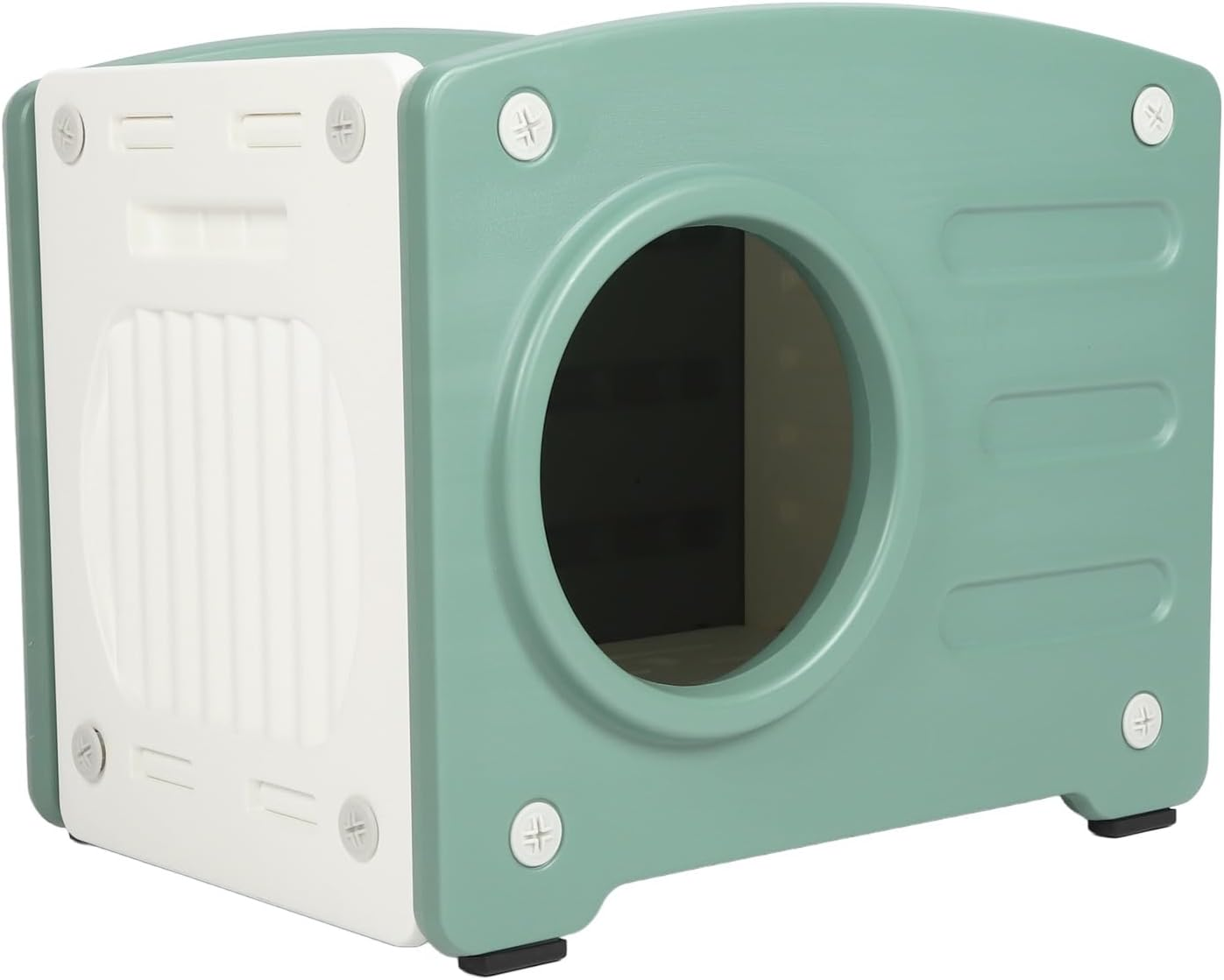 Outdoor Cat House, Rainproof Weatherproof Enclosed Feral Cat Shelter for Four Seasons, Large Space Plastic Multipurpose Indoor Pet House with 3 Vents for Small Dogs Cats (Green) image number 4