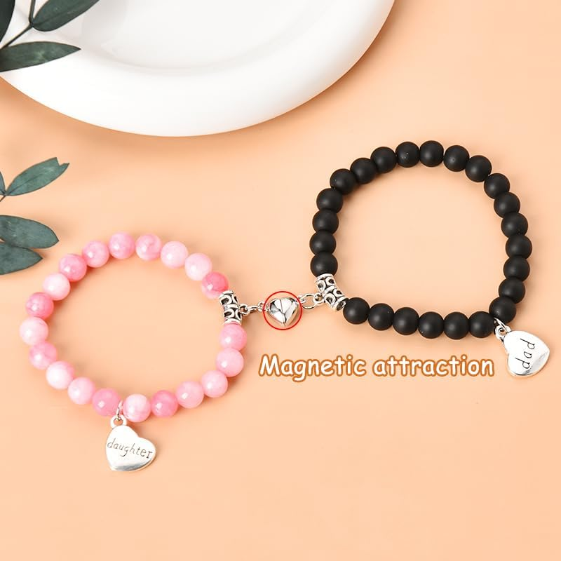 Matching Heart Bracelet for Daughter Mom Son Dad Gifts for Father Mothers Day Gifts from Daughter image number 3