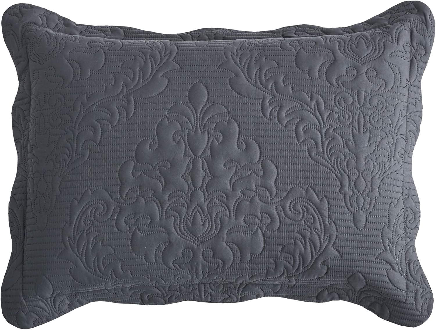 CHIXIN Oversized King Bedspread 128X120 Extra Wide - Lightweight Bedding Cover - Beautiful Stitching - 4 Piece Reversible Bedspread - Gorgeous Damask Paisley Pattern (King/Cal King, Seaglass)