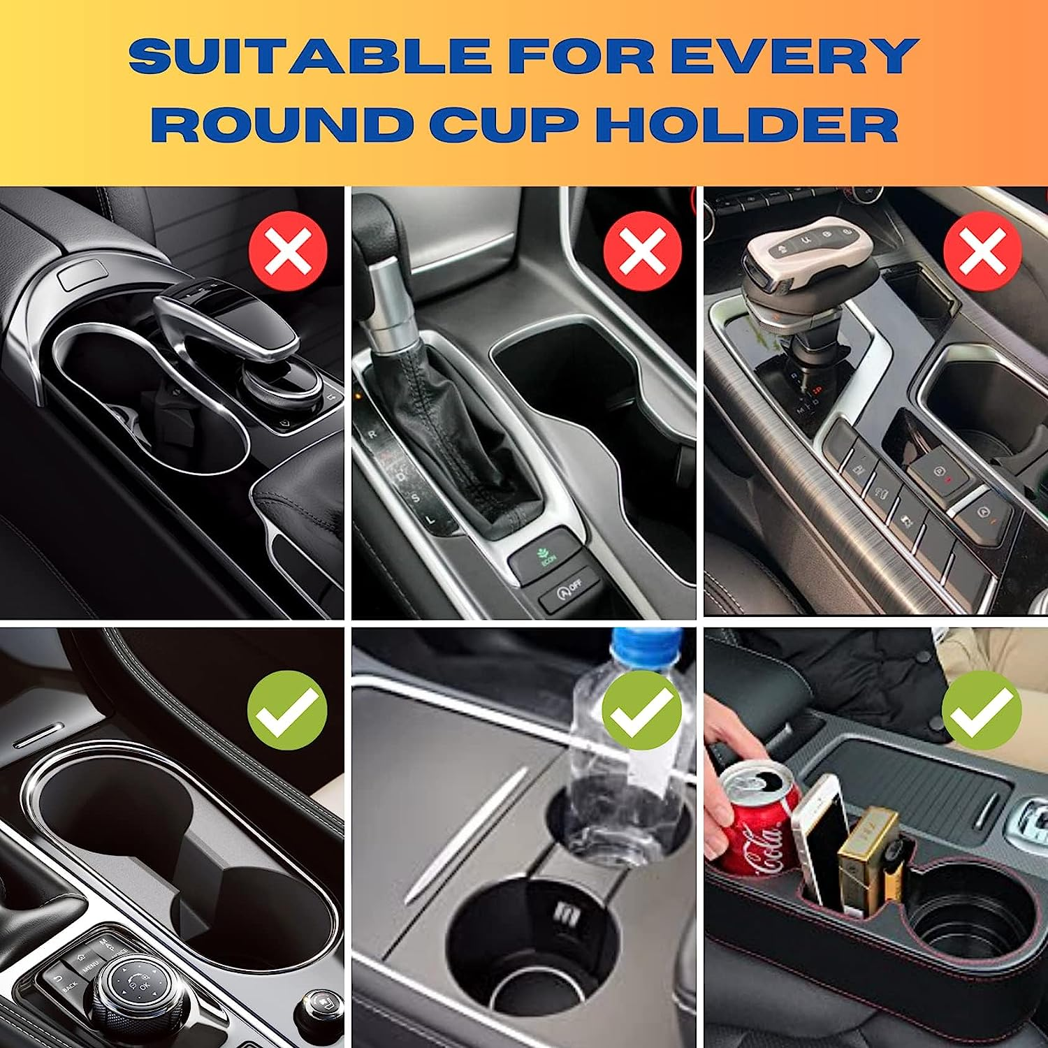 Cup Holder Expander for Car, 2 in 1 Multifunctional Extra Car Cup Holder Expander Adapter with Adjustable Base All Purpose for 20 Oz Drink Bottles Cups Snacks Compatible with Most Cars image number 4