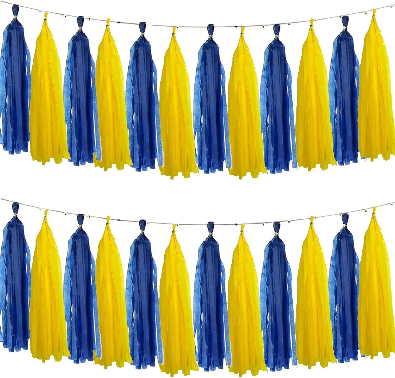 We Moment Hot Pink Light Pink Tissue Paper Tassels Party Tassel Garland Banner for Party Decorations, DIY Kits,15Pcs - Black Blue Silvery image number 2