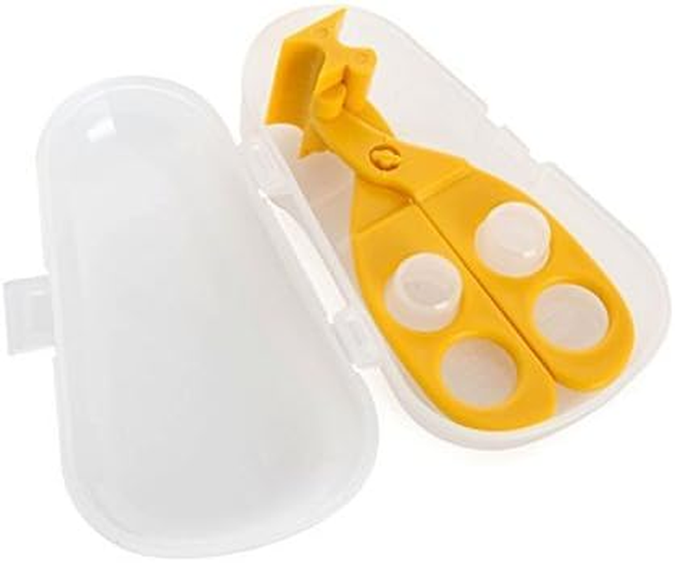 Baby Food Scissors Orange&White Set of 2 JUMUU Versatile Food Cutter for Babies Portable Food Shearer with a Cleaning Tweezers image number 2