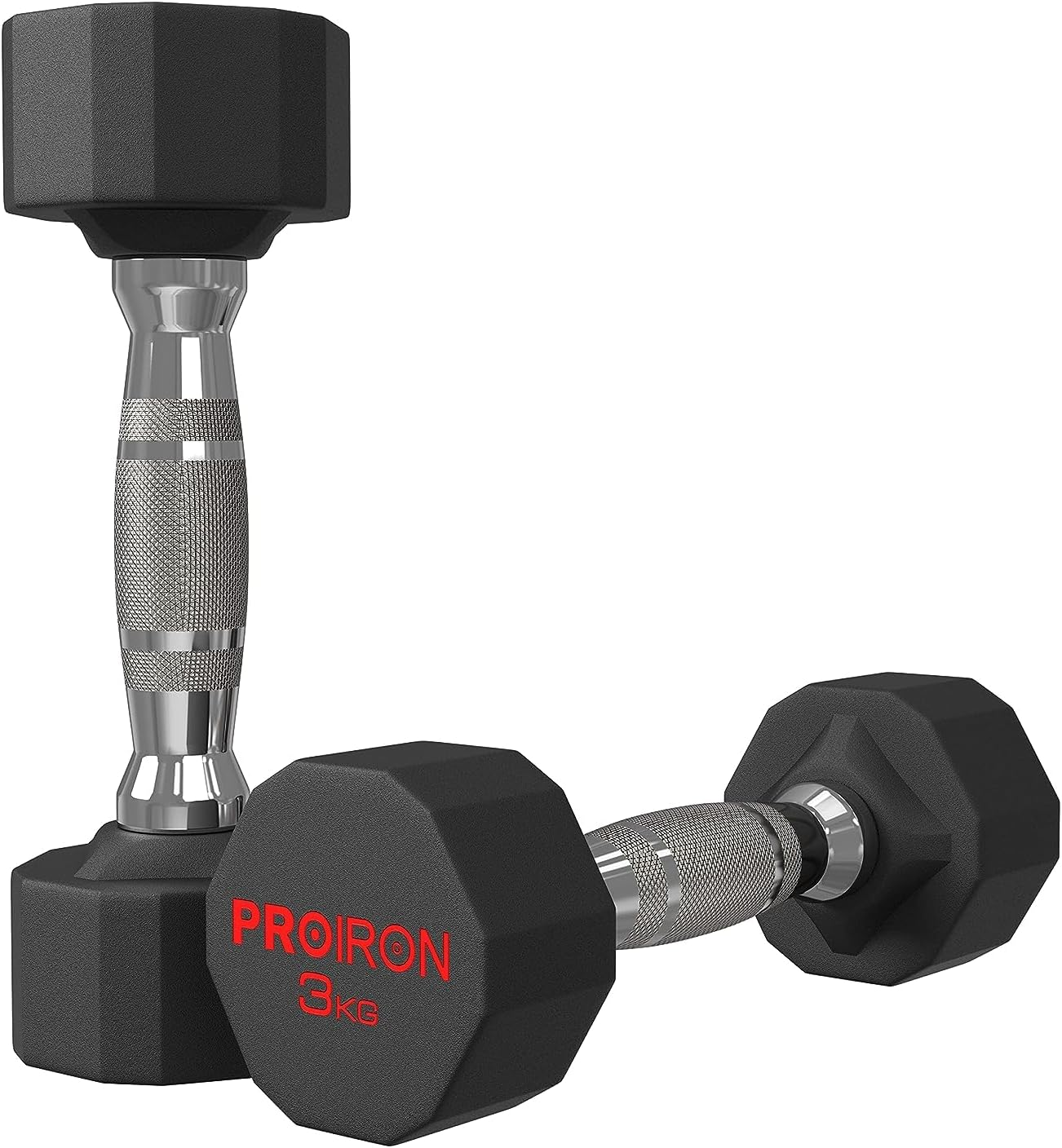PROIRON Rubber Dumbbells Pure Steel Dumbbell, Friction Welding(Compact and Never Loose) Weights Set Men Women Home Gym 3Kg 5Kg 8Kg 10Kg 12Kg 16Kg 20Kg 24Kg Fitness Training Exercise Body Strength Lifting Equipment (Pair or Single) - 3 Rubber Dumbbell-2&times;8Kg image number 3