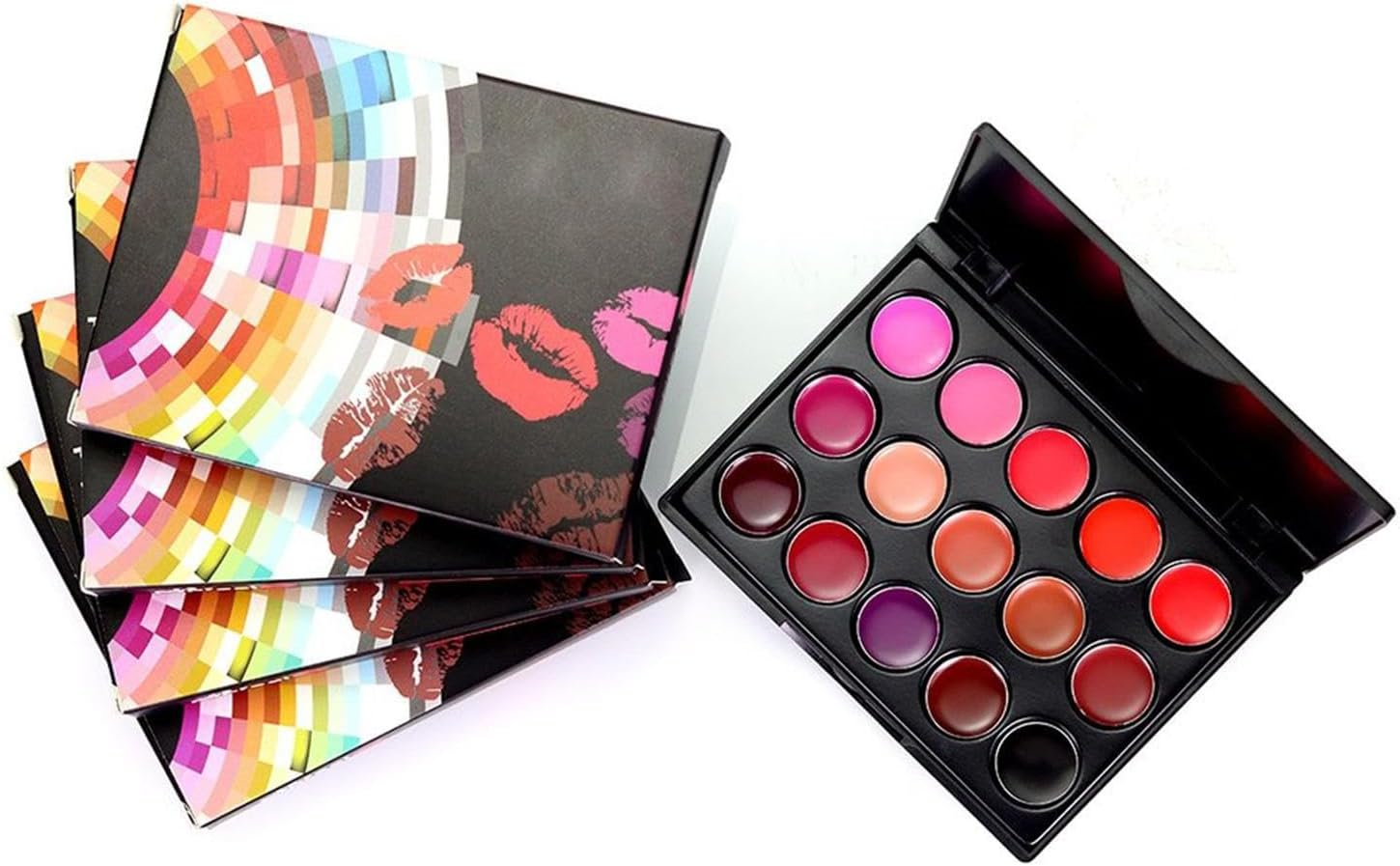 Lipstick Palette,15 Colors Waterproof Lipstick Palette - Moisturizing Long Lasting Soft Smooth Lipstick Pallet, Pigmented Festival Halloween Lip Paint Borato