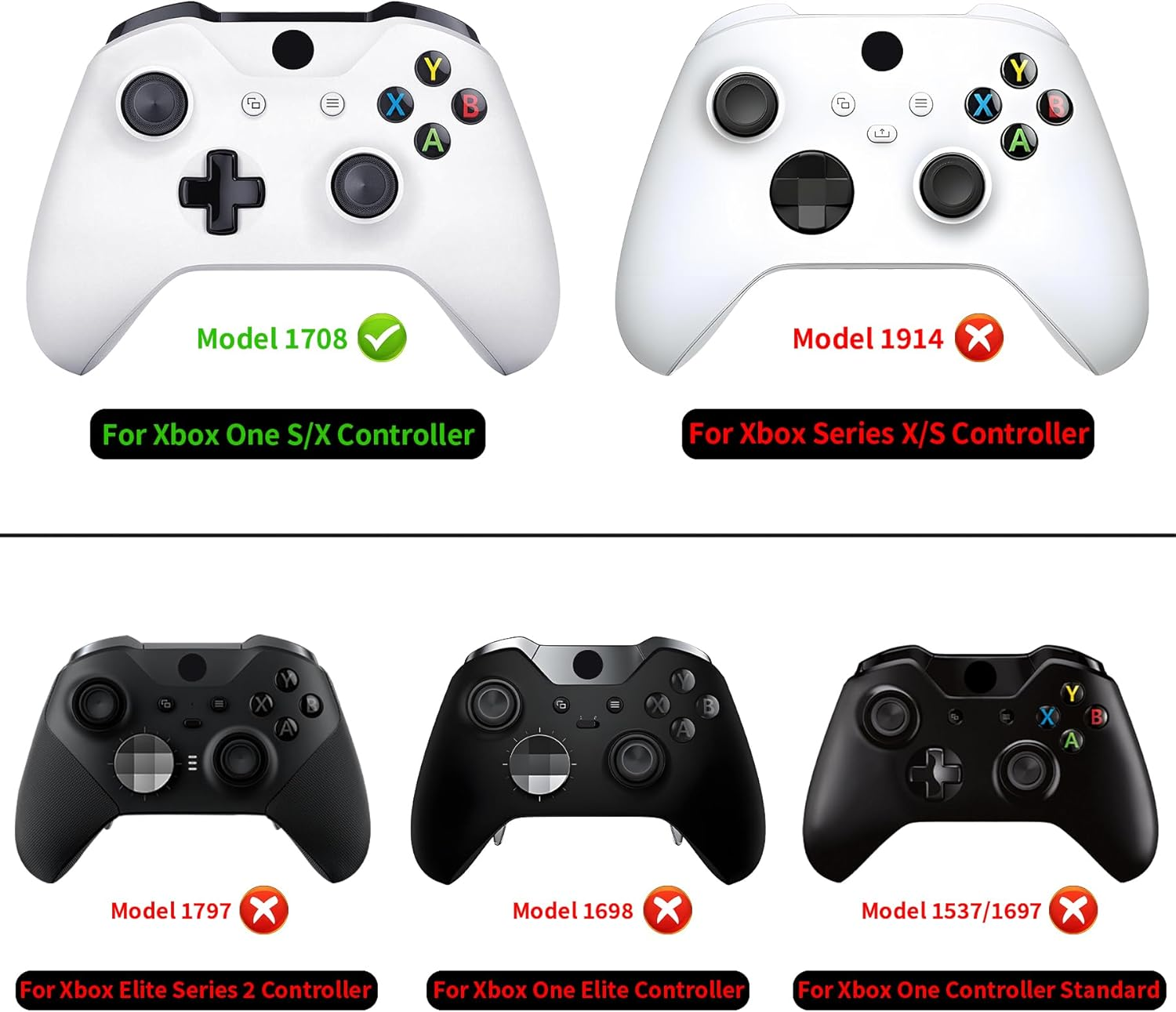 Extremerate Front Housing Shell + Side Rails Handles for Xbox One Controller (Model 1708), Cherry Blossoms Pink Replacement Faceplate Parts with Back Panels for Xbox One X & One S Controller