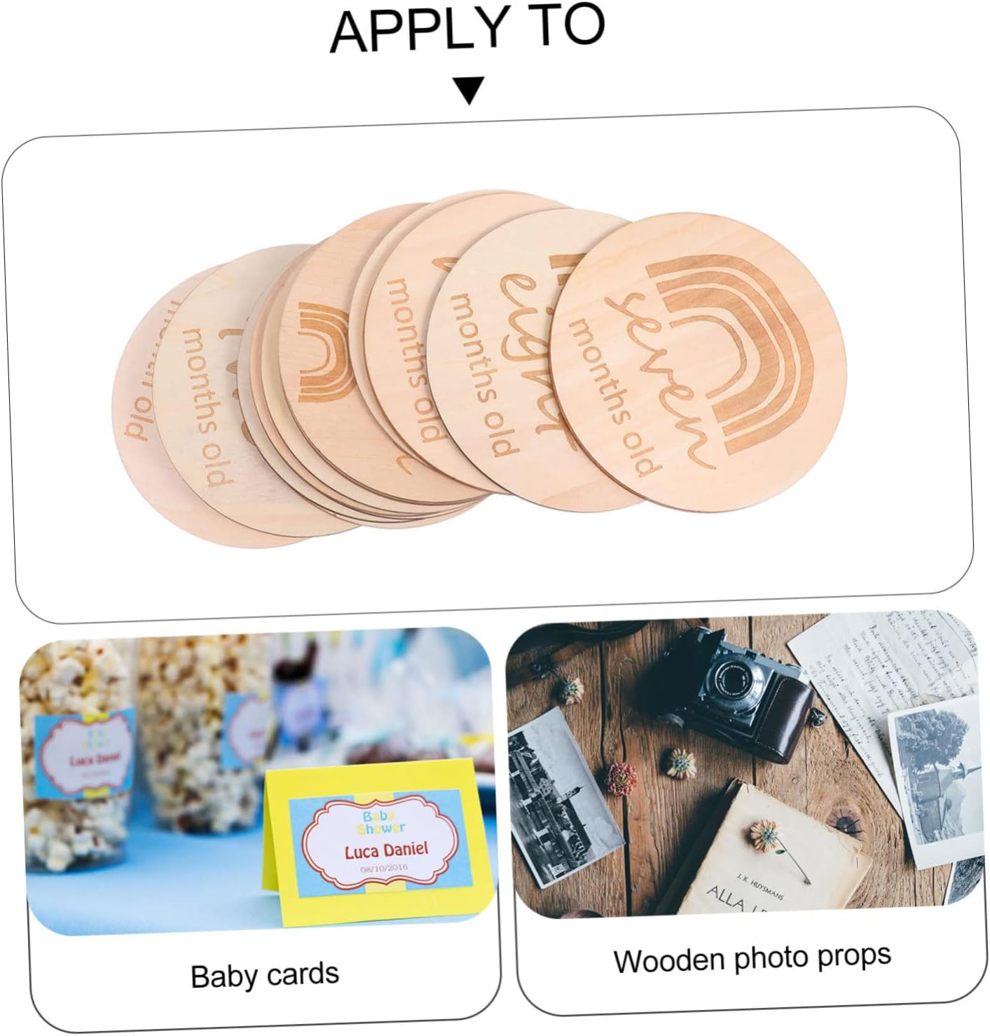 13Pcs Creative Baby Cards Birth Month Milestone Cards Dual-Sided Rainbow Growth Record for Infant Shower and Newborn Monthly Commemoration Set image number 1