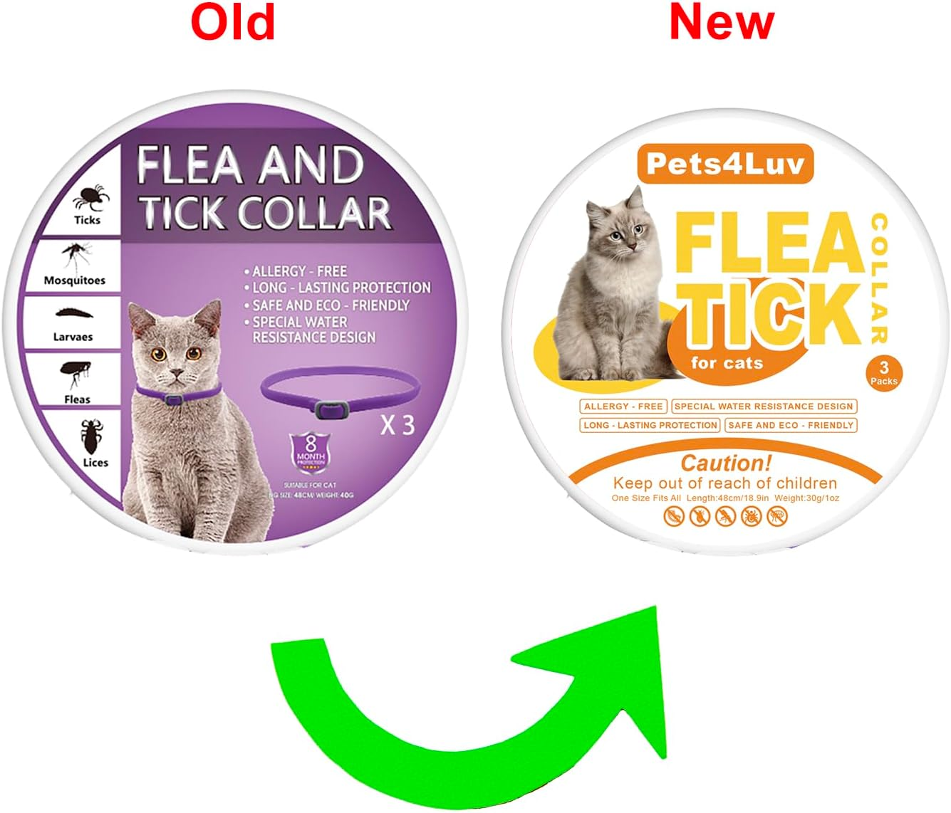 Pets4Luv Flea and Tick Collar for Cats, Natural Flea and Tick Prevention for Cats, 8 Months of Protection, One Size Fits All Cats, Adjustable and Waterproof, Pack Of, 3Pcs image number 4