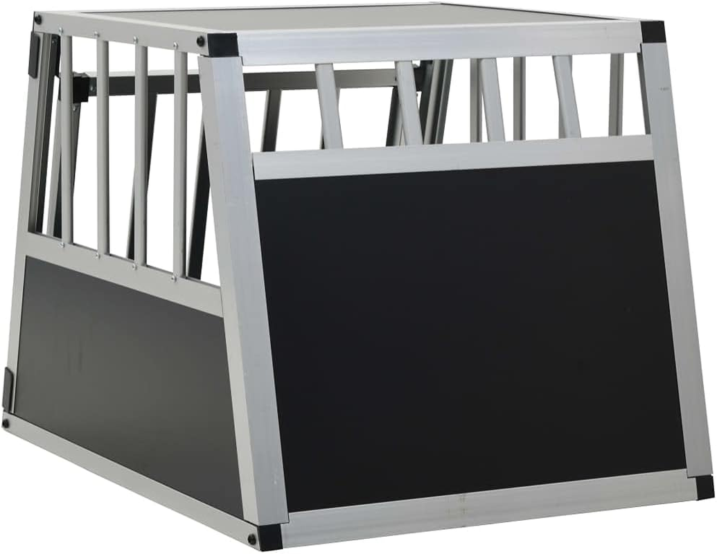 Vidaxl Aluminium and MDF Dog Cage - Lightweight, Easy-To-Transport Single Door Dog House for Car Trunk - 54X69X50 Cm, Silver Color image number 5