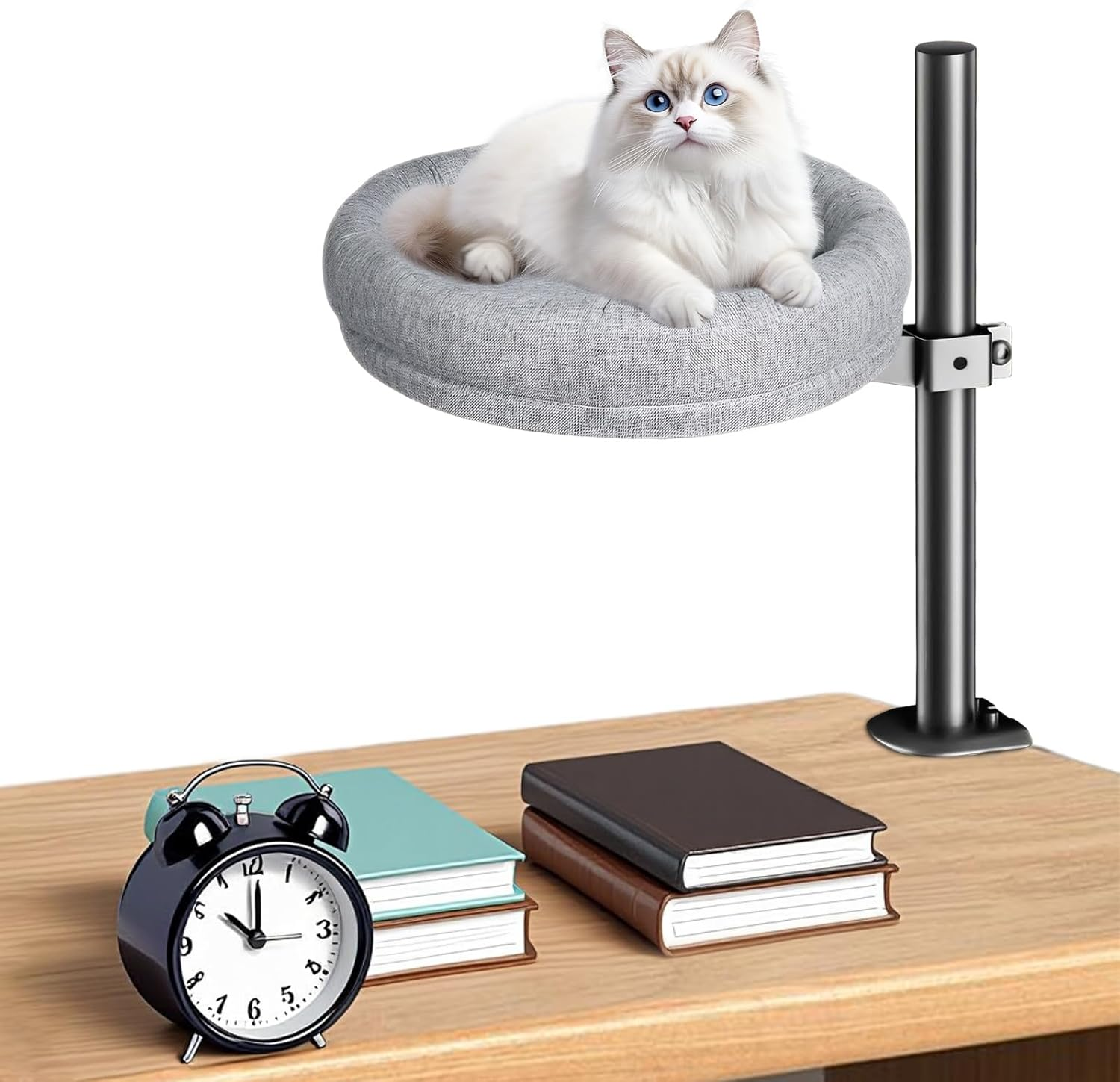 Xoxomeg Cat Bed for Desk, Desktop Pet Bed 360 Rotation & Adjustable Height, Soft & Comfortable Max Load 40 LBS for Home Office image number 5