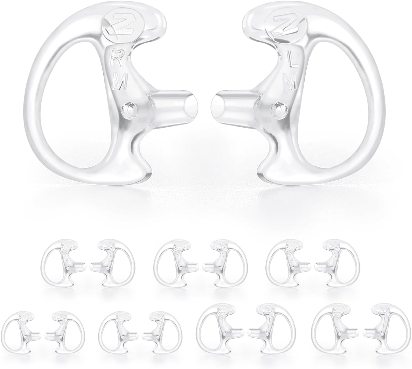 Zeadio 8 Pair Coil Tube Earbuds, Pro-Grade Two-Way Radio Earpiece Kit