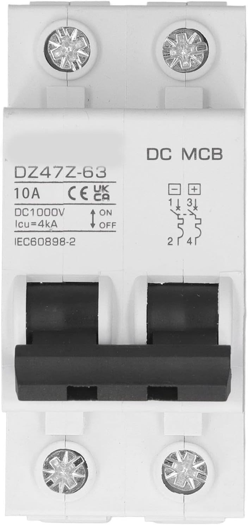 DC Circuit Breaker, 2P Auxiliary Arc Extinguishing Professional 1000V PV Circuit Breaker for Electric Vehicle (10A)
