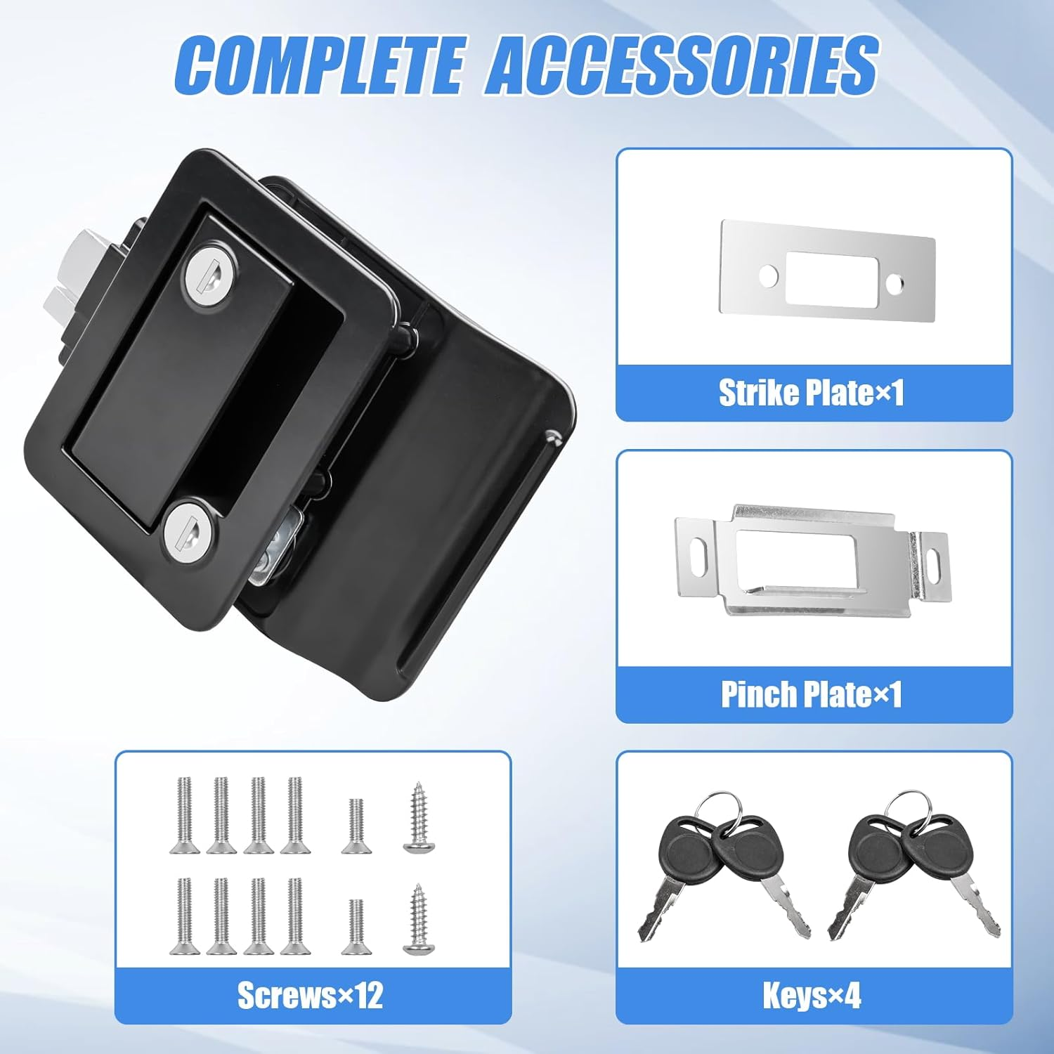 RV Entry Door Lock Replacement, Upgrade RV Door Latch Handle with Paddle Deadbolt for Outside, Camper Trailer Door Lock for Cargo Horse, Premium Zinc Alloy RV Door Locks for Travel Trailers image number 3