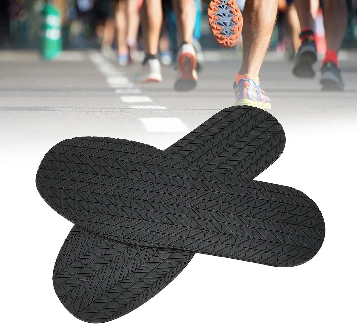 Shoe&rsquo; Replacement Rubber Full Out Sole, 12.7 X 4.9In Shoe Sole Protectors, Shoes Bottom Repairing Material, Full Soles Shoe Repair Supplies, anti Slip, Easy to Cut, Noise image number 1