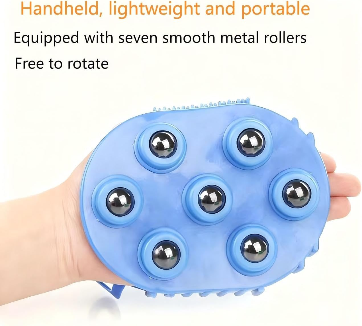 Lymphatic Drainage Gloves 1 Piece Handheld Massage Ball and Beauty Roller - Body Care Muscle Relief Tool (Blue) image number 4