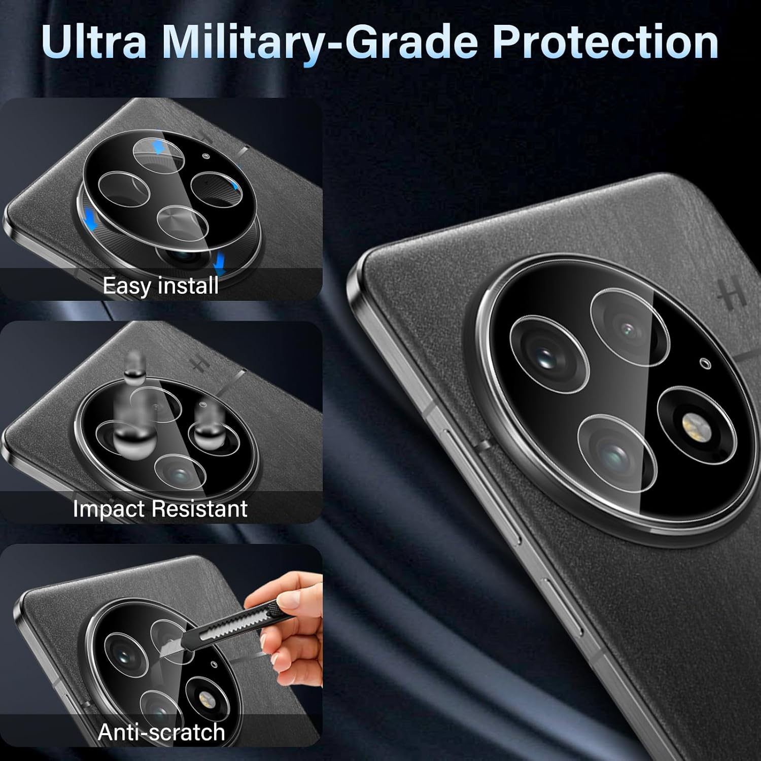 Xunzii Oneplus 13 5G for Tempered Glass, 3D Curved Screen Protector with Camera Protection [2+2 Pieces], Ultra Clear 9H Hardness Anti-Scratch Protective Glass Bubble-Free Screen Protector Film