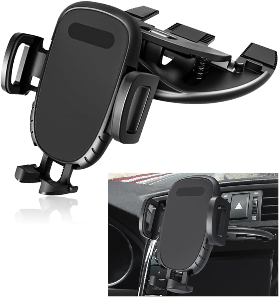 Car Phone Holder for CD Slot, Magnetic or One Button Release Hands Free Car Phone Holder, Silicone Pad Protection and 360&deg; Rotation Cell Phone Mount, Car Accessories image number 2