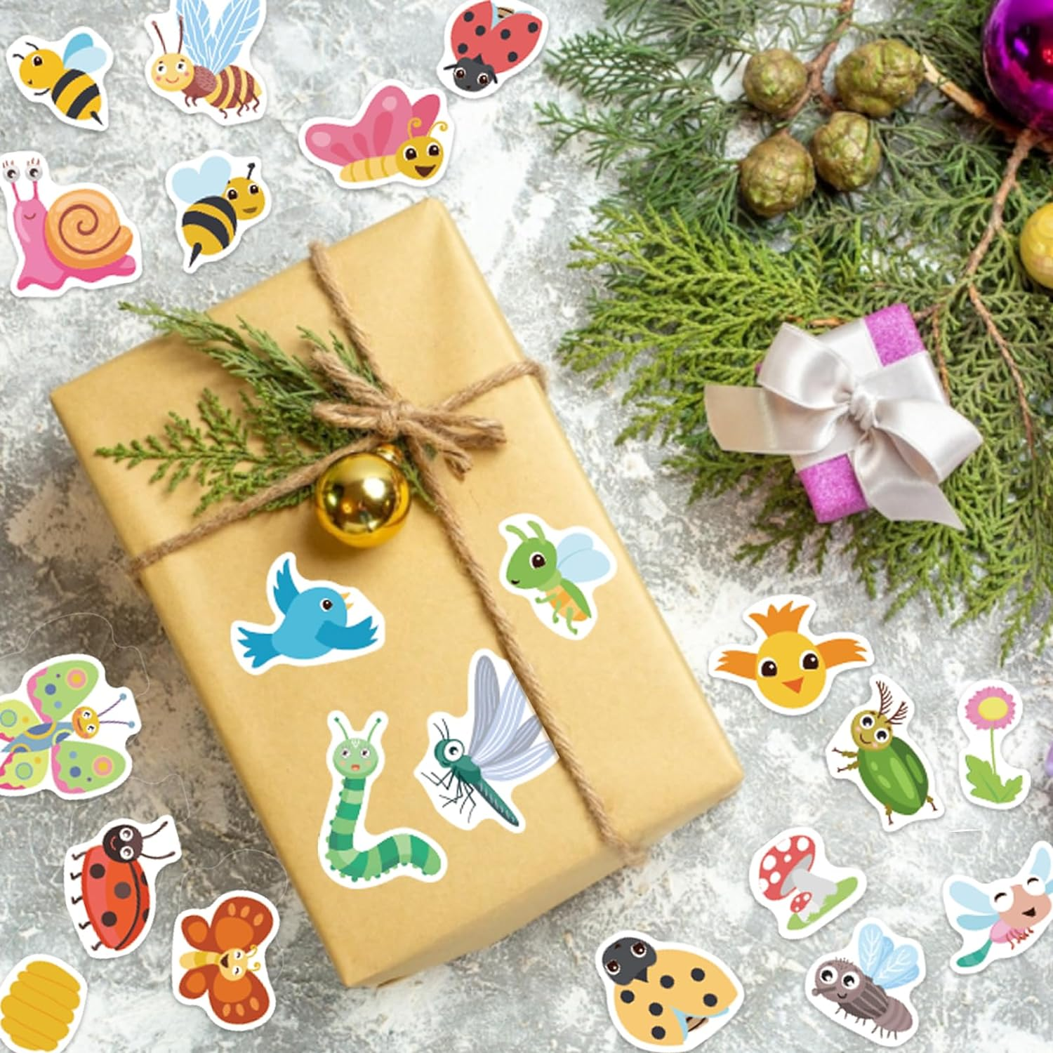 Kids Sticker, 342 PCS Animal Stickers, Colorful Water Proof Dinosaur Stickers, Princess Stickers, Decal Water Bottle Scrapbook Mermaid Stickers for Kids Boys Girls Birthday Party Gifts Decoration image number 2