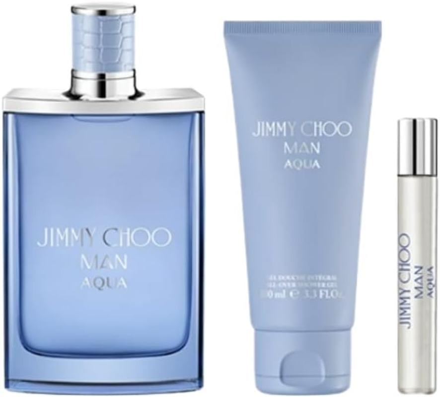 Jimmy Choo Aqu 3 Piece Git Set (EDT 100Ml + EDT Mini 7.5Ml + 100 Ml SG)